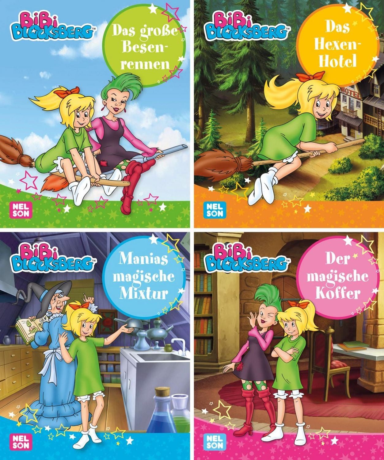 Nelson Mini-Bücher: 4er Bibi Blocksberg 37-40 / diverse
