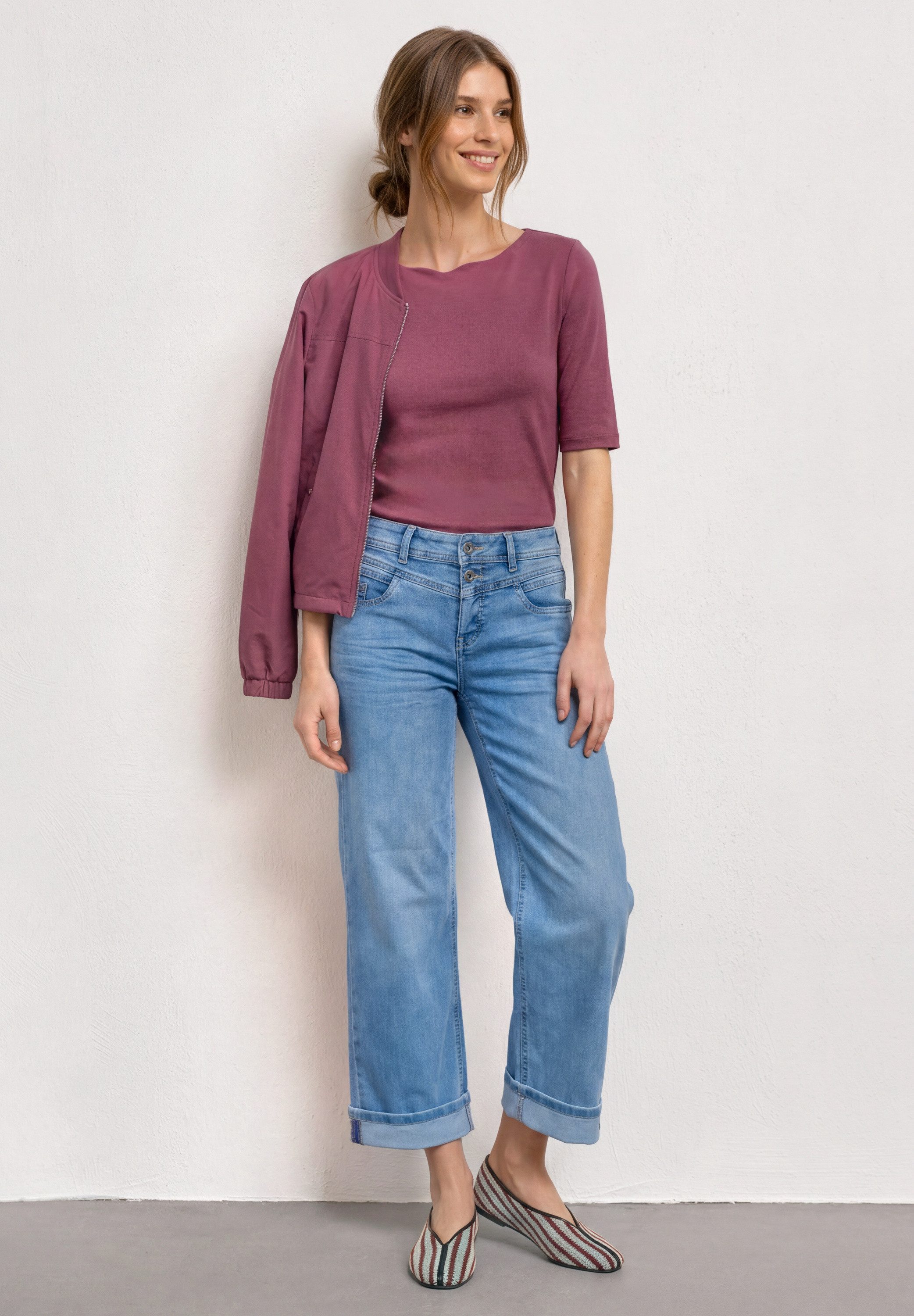 STREET ONE T-Shirt in Unifarbe – Bild 3 von 5