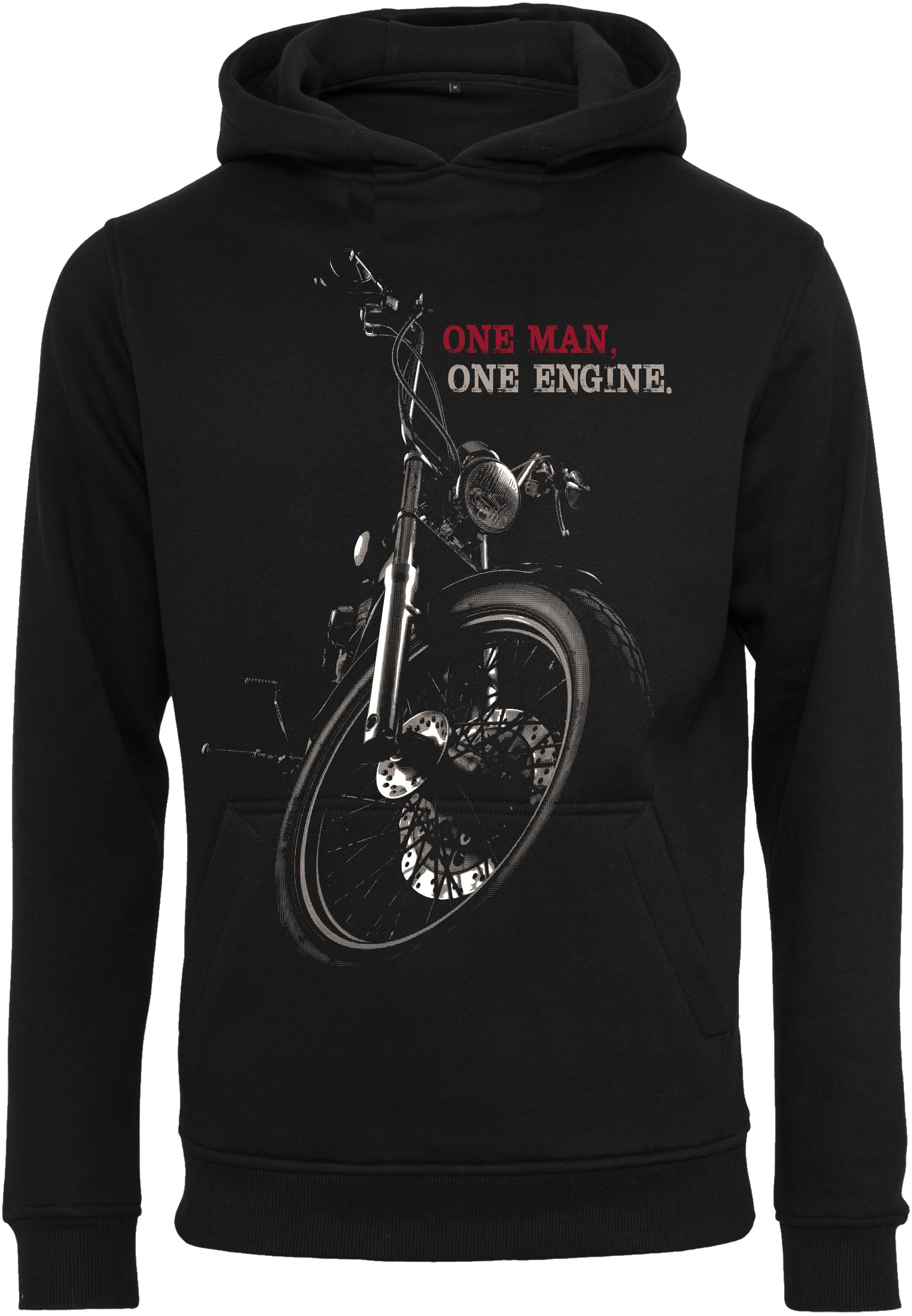 Baddery Kapuzenpullover Biker Hoodie: "Chopper : One Man One Engine" - Moto günstig online kaufen