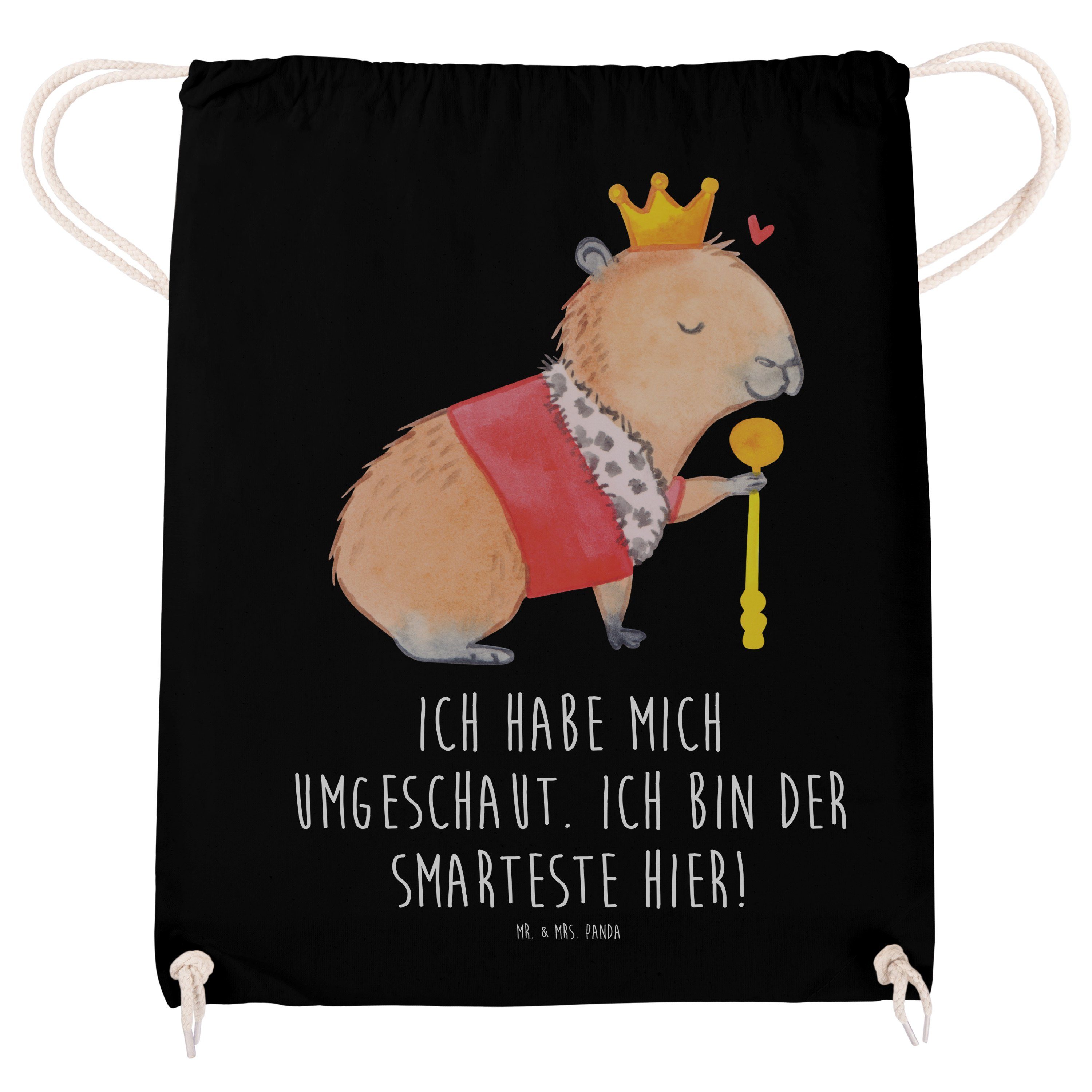 Laune, - König (1-tlg) Mrs. Capybara & Sporttasche lustige Geschenk, Panda Mr. Gute Sportbeutel, - Schwarz