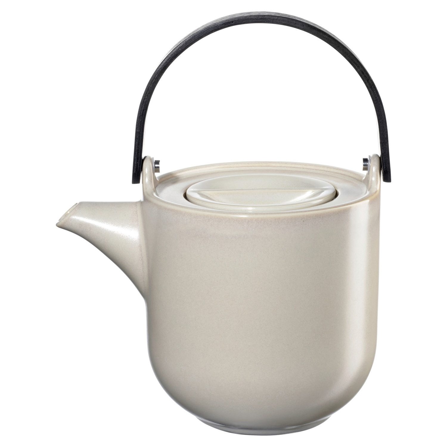 ASA SELECTION Teekanne COPPA TOFU, Creme, Porzellan, mit Holzgriff, 1 l, mit Edelstahlfilter
