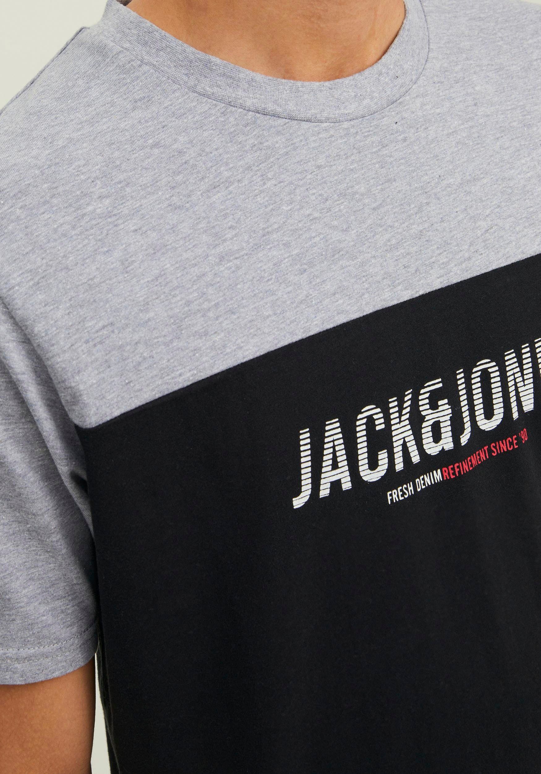 Jack & Jones TEE BLOCKING DAN Rundhalsshirt schwarz