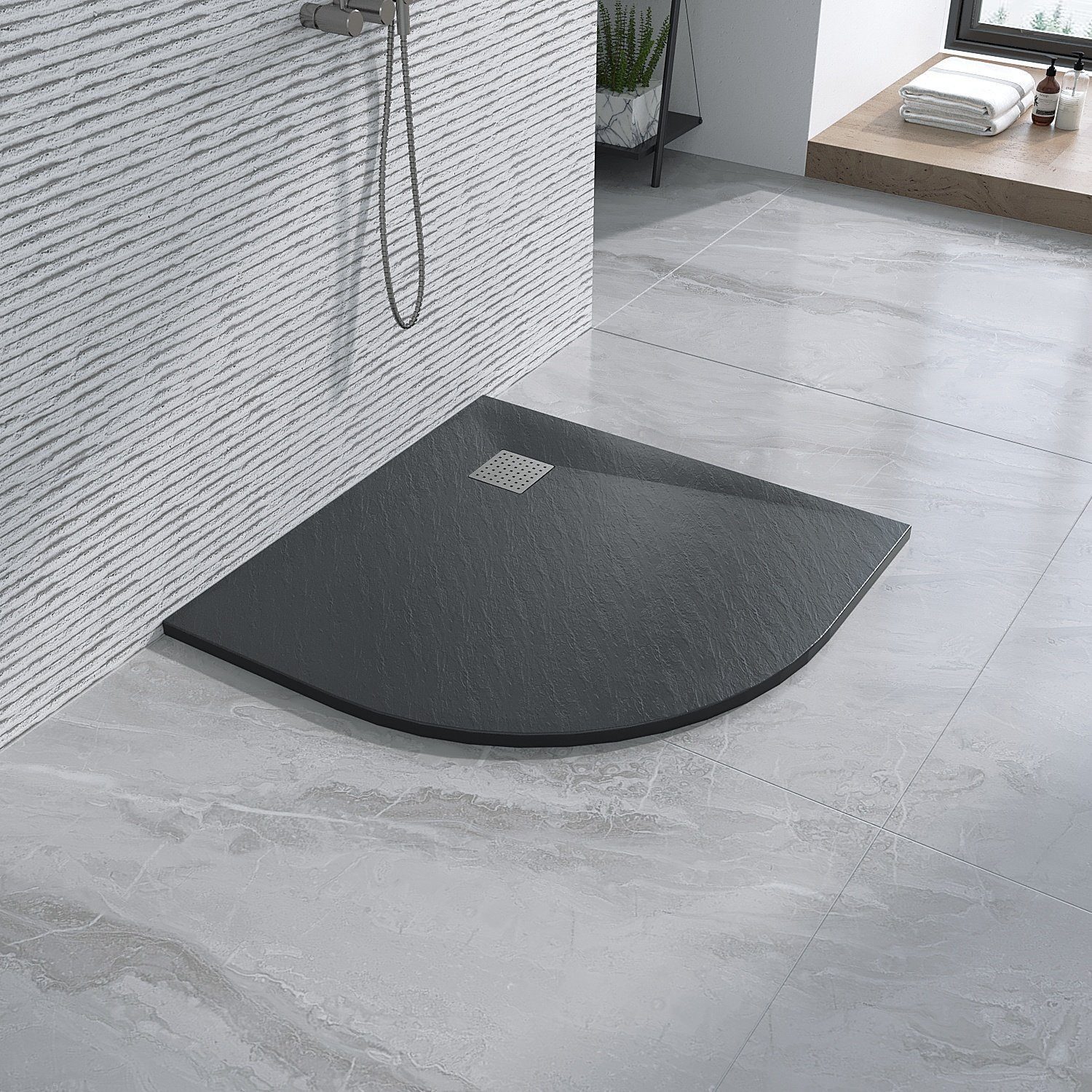 AQUALAVOS Rundduschwanne Viertelkreis Duschwanne 90x90 cm günstig online kaufen