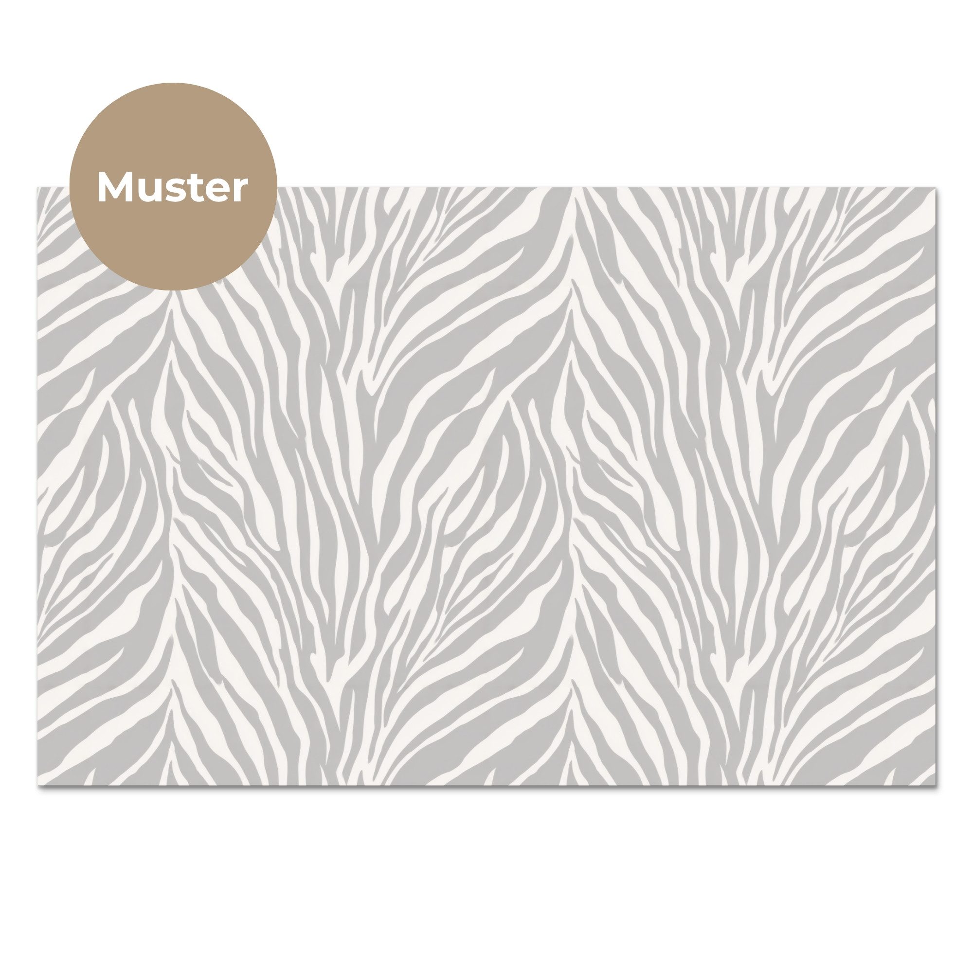 KitchenYeah Küchenrückwand Muster selbstklebend (keine Folie) Zebra - Motiv - Grau, (1-tlg), Spritzschutz, Küche, Rückwand, Küchenwand, Küchenfront, 30x20 cm