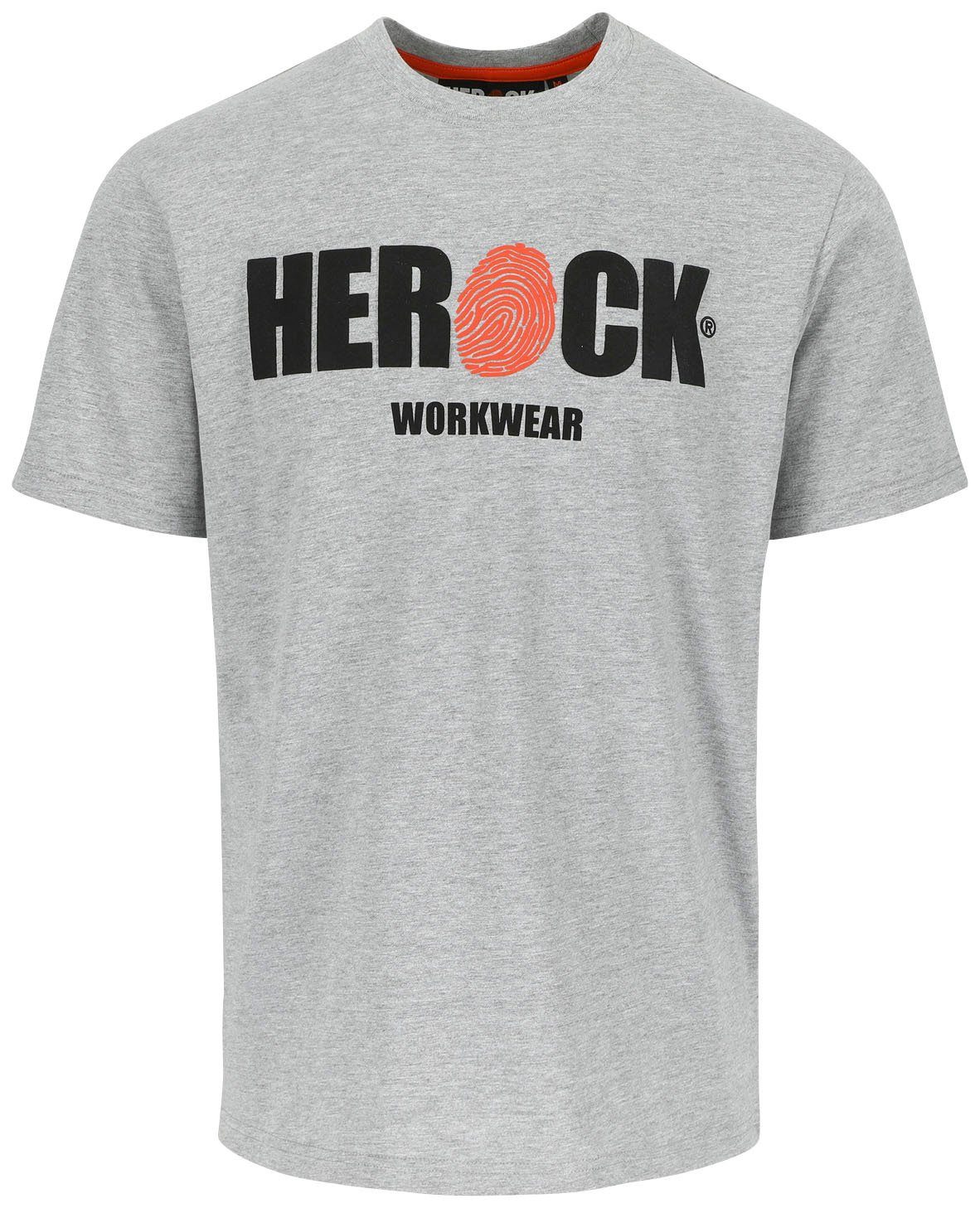 Herock T-Shirt ENI Baumwolle, Rundhals, mit Herock®-Aufdruck, angenehmes Tragegefühl grau