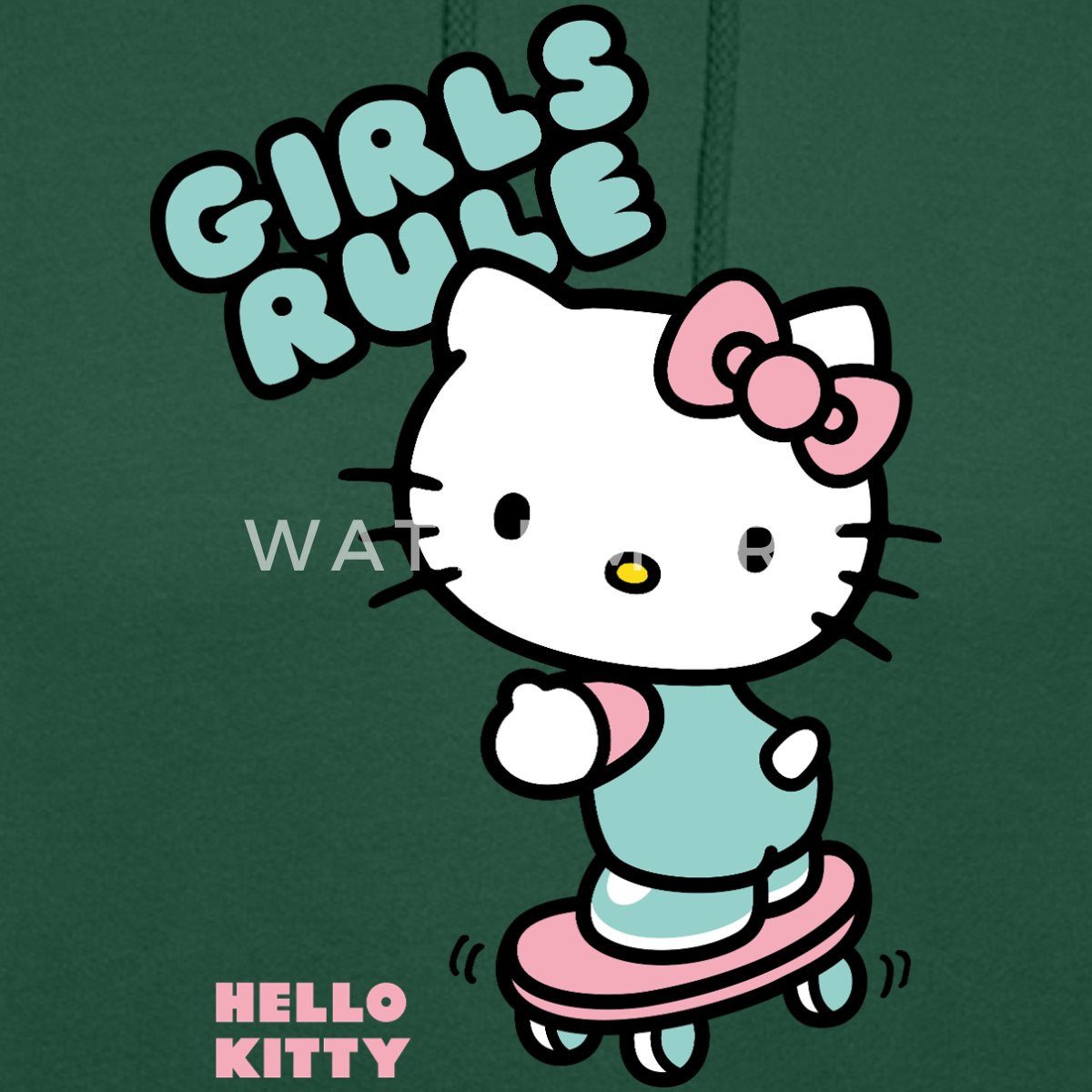 Spreadshirt Hoodie Hello Kitty Auf Skateboard Girls Rule Unisex Hoodie (1-tlg)