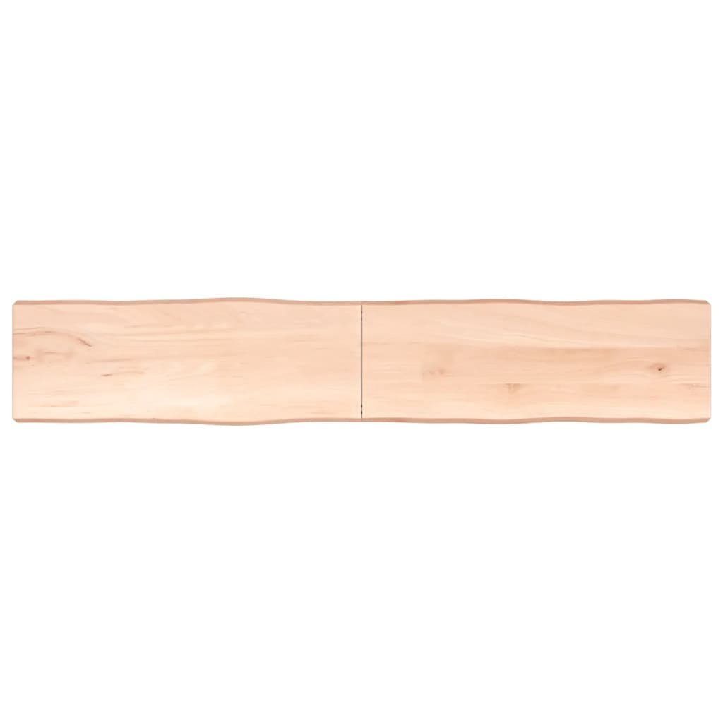 furnicato Tischplatte 220x40x(2-6) cm Massivholz Unbehandelt Baumkante (1 St)