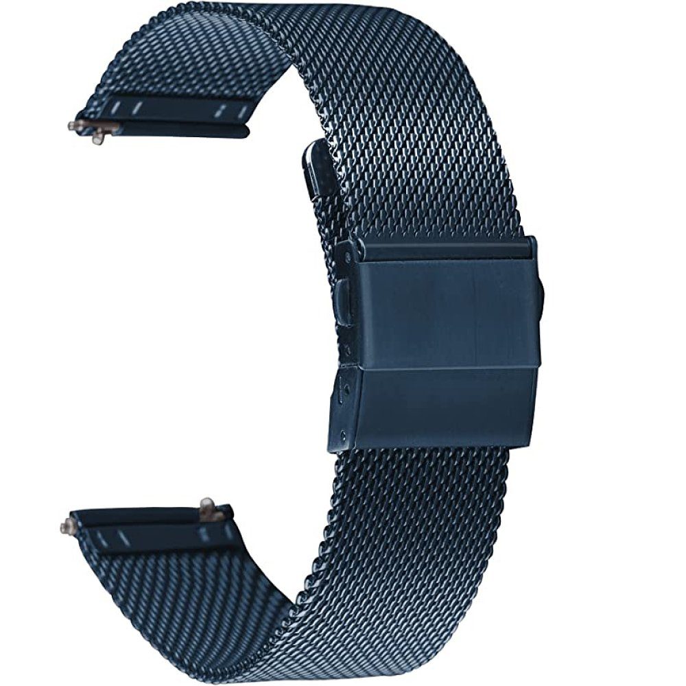 Uhrenarmbänder Mesh Damen, blau(2cm) GelldG Edelstahl Uhrenarmband Herren Armband Mesh für und
