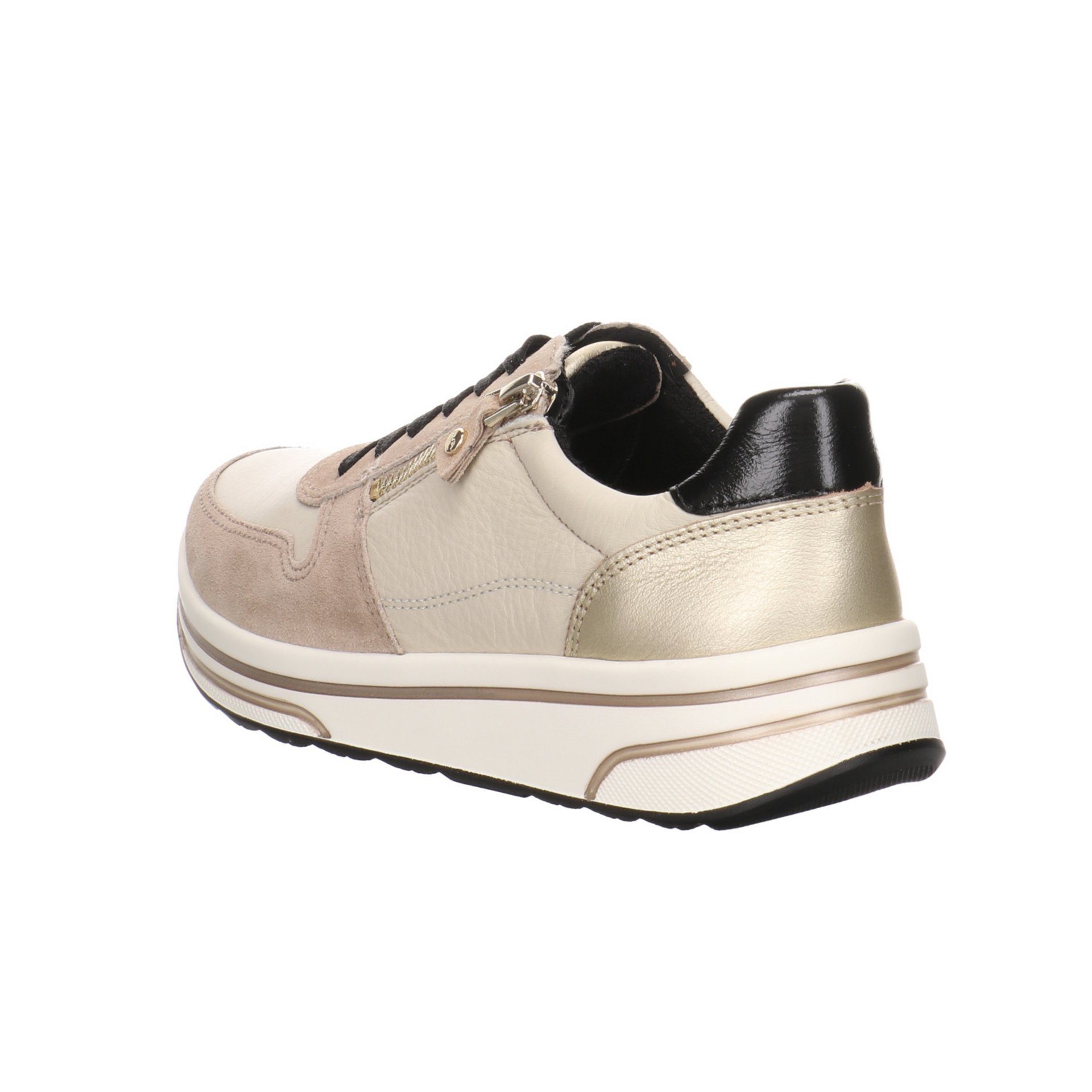 Ara Damen Schnürhalbschuhe Sapporo 2.0 Lederkombination 046822 Schnürschuh beige Sneaker