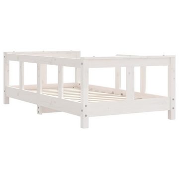 vidaXL Kinderbett Kinderbett Weiß 70x140 cm Massivholz Kiefer