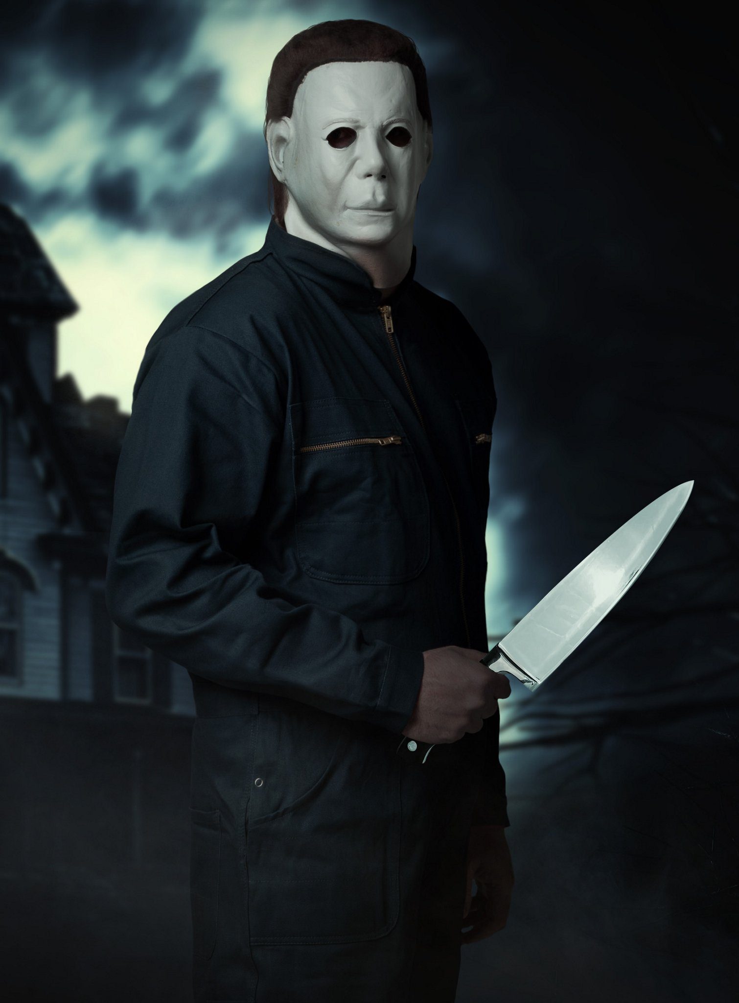 Metamorph Kostüm Michael Myers Overall - Halloween Kostüm Herren, Halloween Overall im kultigen Serienmörder-Look