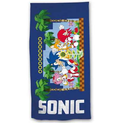 Sonic SEGA Strandtuch Sonic, Knuckles, Amy Rose Tails Mikrofaser Badetuch, Polyester, 70x140 cm
