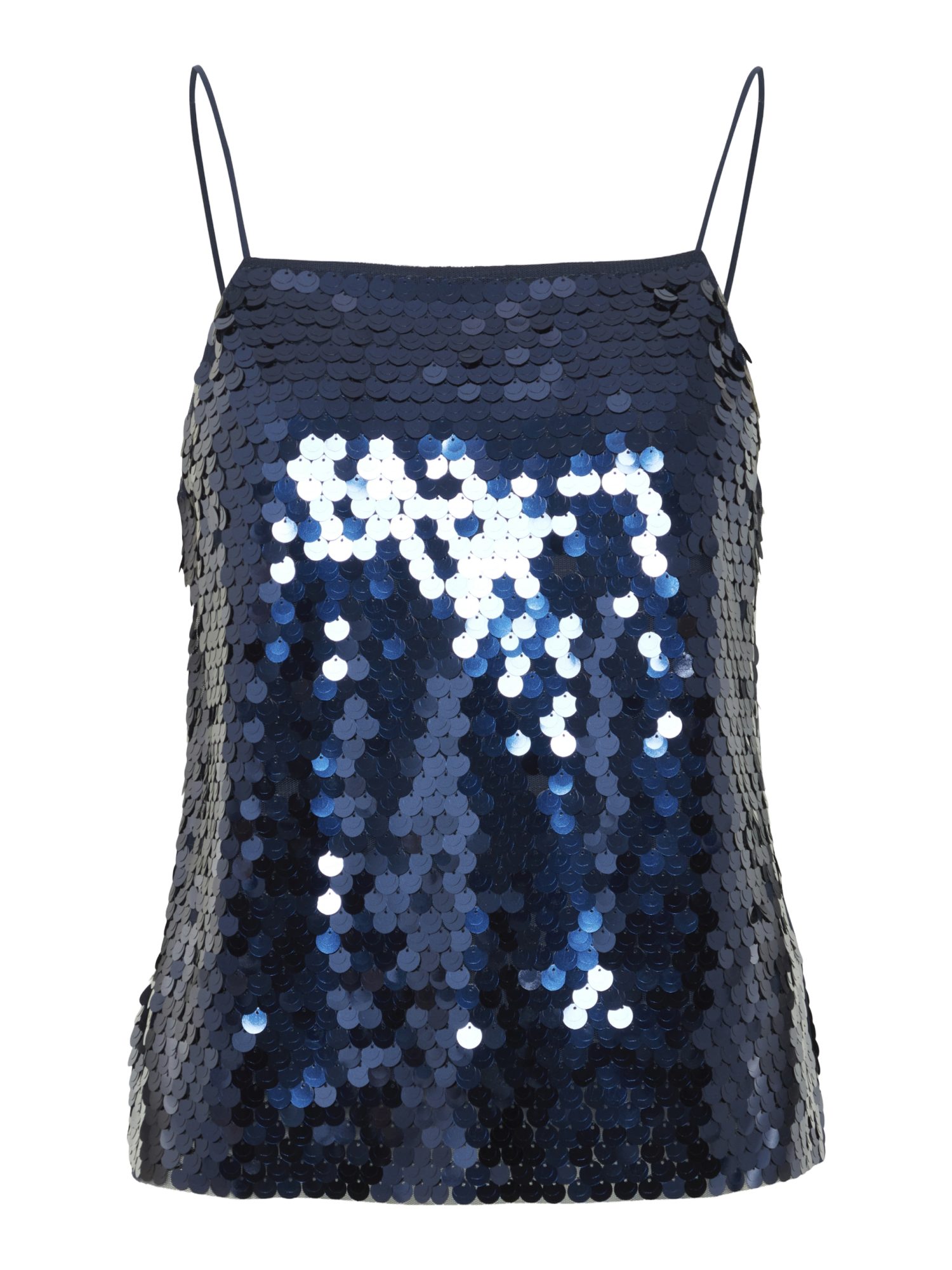 ICHI Tanktop blau,Festlich,Polyester,Strukturiert,Ärmellos,Regular Fit
