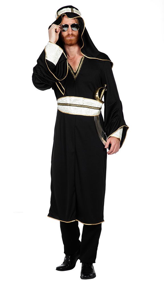 Karneval-Klamotten Kostüm Orientale Bollywood Herren schwarz, Orientalisches 1001 Nacht Herrenkostüm Ali Baba Karnevalskostüm Männer