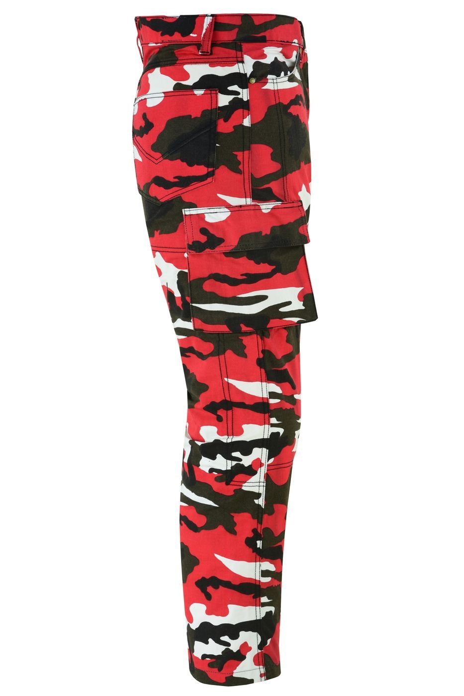 & German Cargohose mit Wear Motorradhose JEANS-003 Schutz Motorradjeans Protektoren Rot/Camo Motorradhose stoff