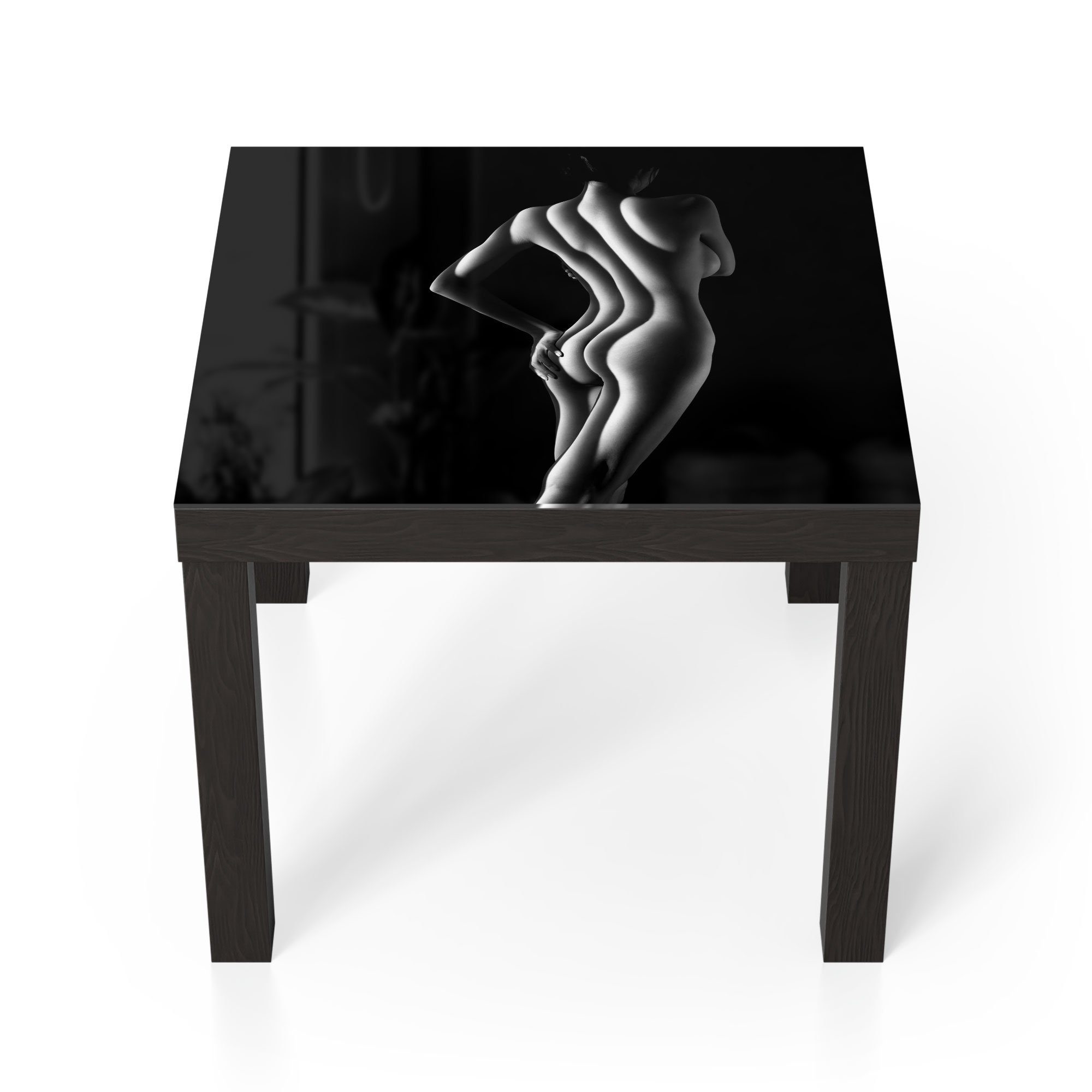 DEQORI Couchtisch 'Sexy Frauensilhouette', Glas Beistelltisch Glastisch modern Schwarz