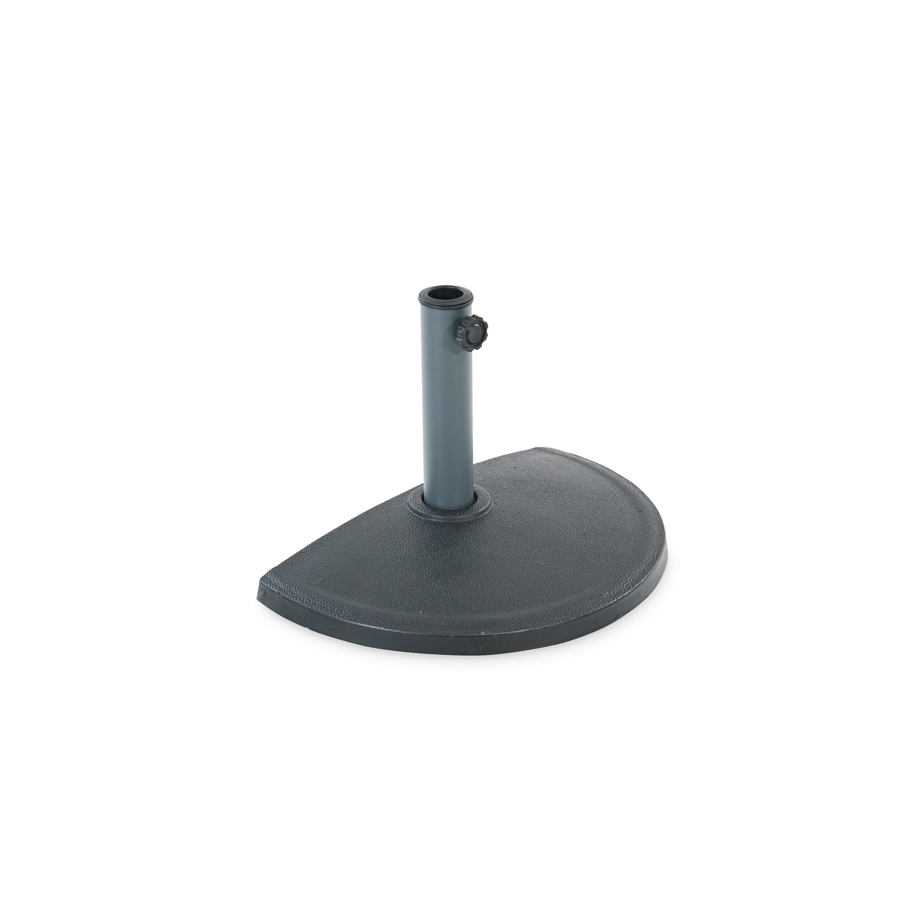Leco Betonschirmständer Schirmständer Balkon Schirmbeschwerung halbrund ca. Ø 50cm, für Stöcke bis Ø 38 mm