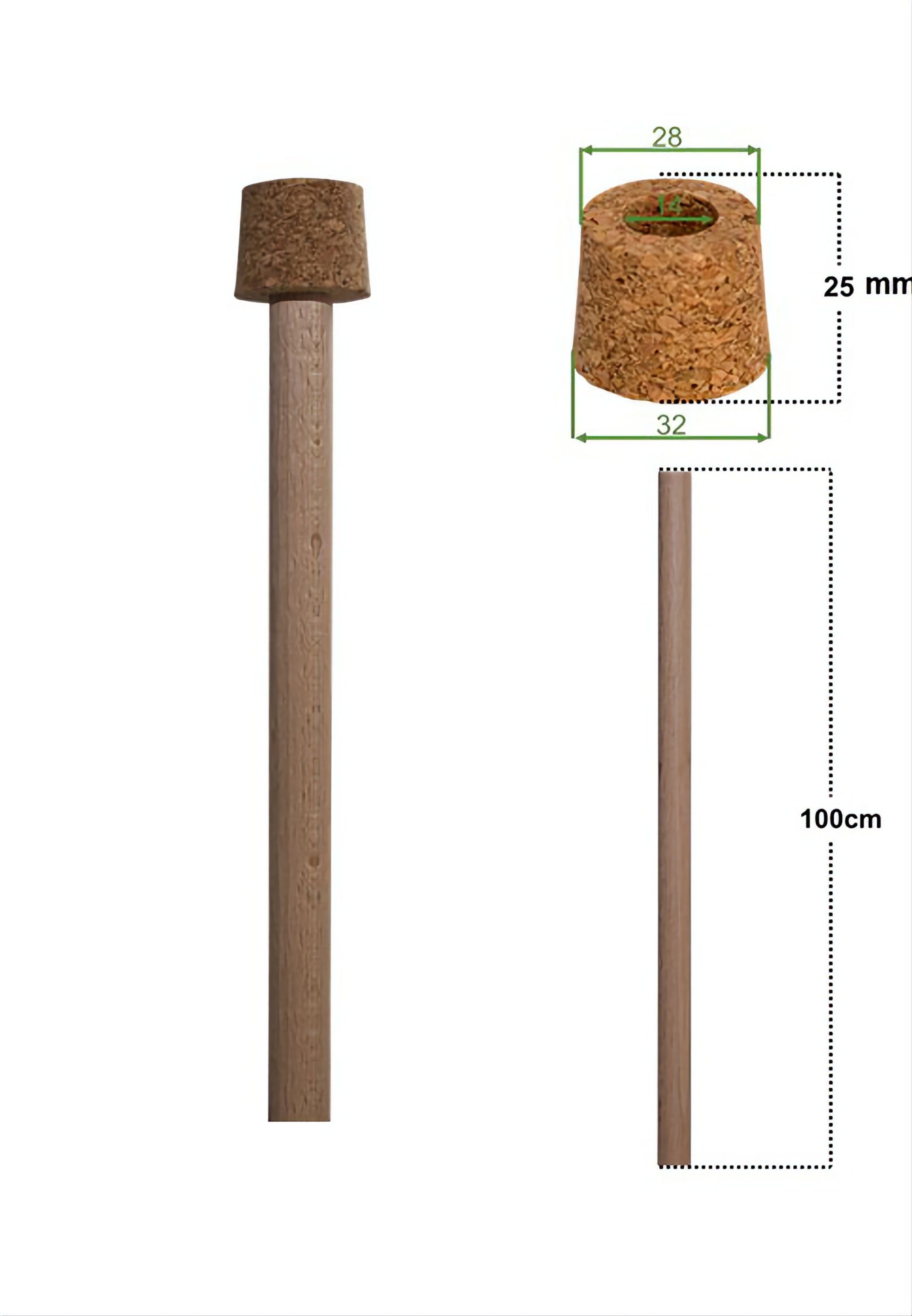 Lauschaer Glas Gartenstecker Rosenkugelstab Gartenkugelstab mit Korkaufsatz günstig online kaufen