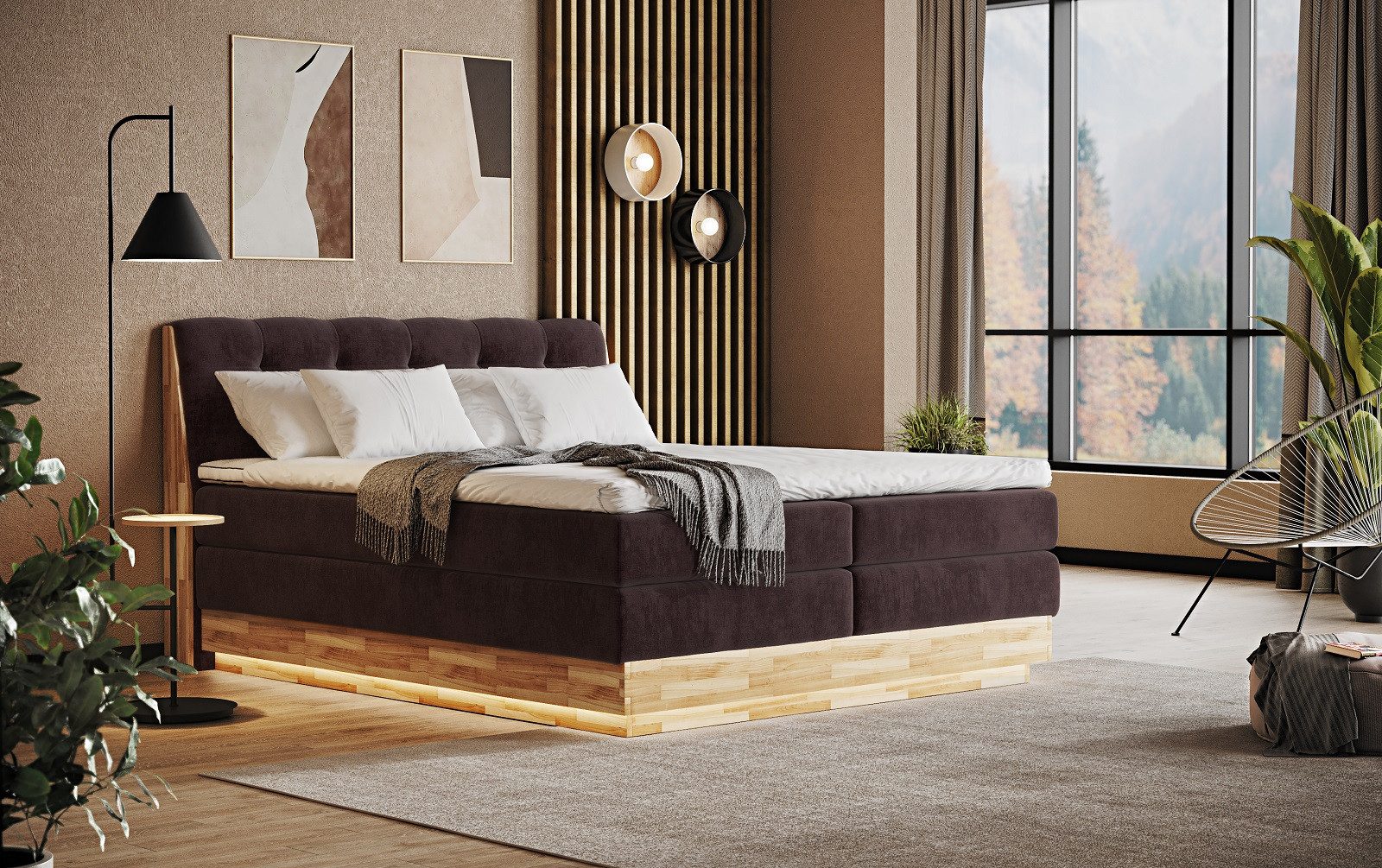 COTTA Boxspringbett Melissa - mit LED, Bettkästen, Kaltschaum-Topper & H2/H3 Matratzen (Bett inklusive Matratze, Topper und Bettkasten), mit LED, Kaltschaum-Topper, Bettkasten & H2/H3-Matratzen
