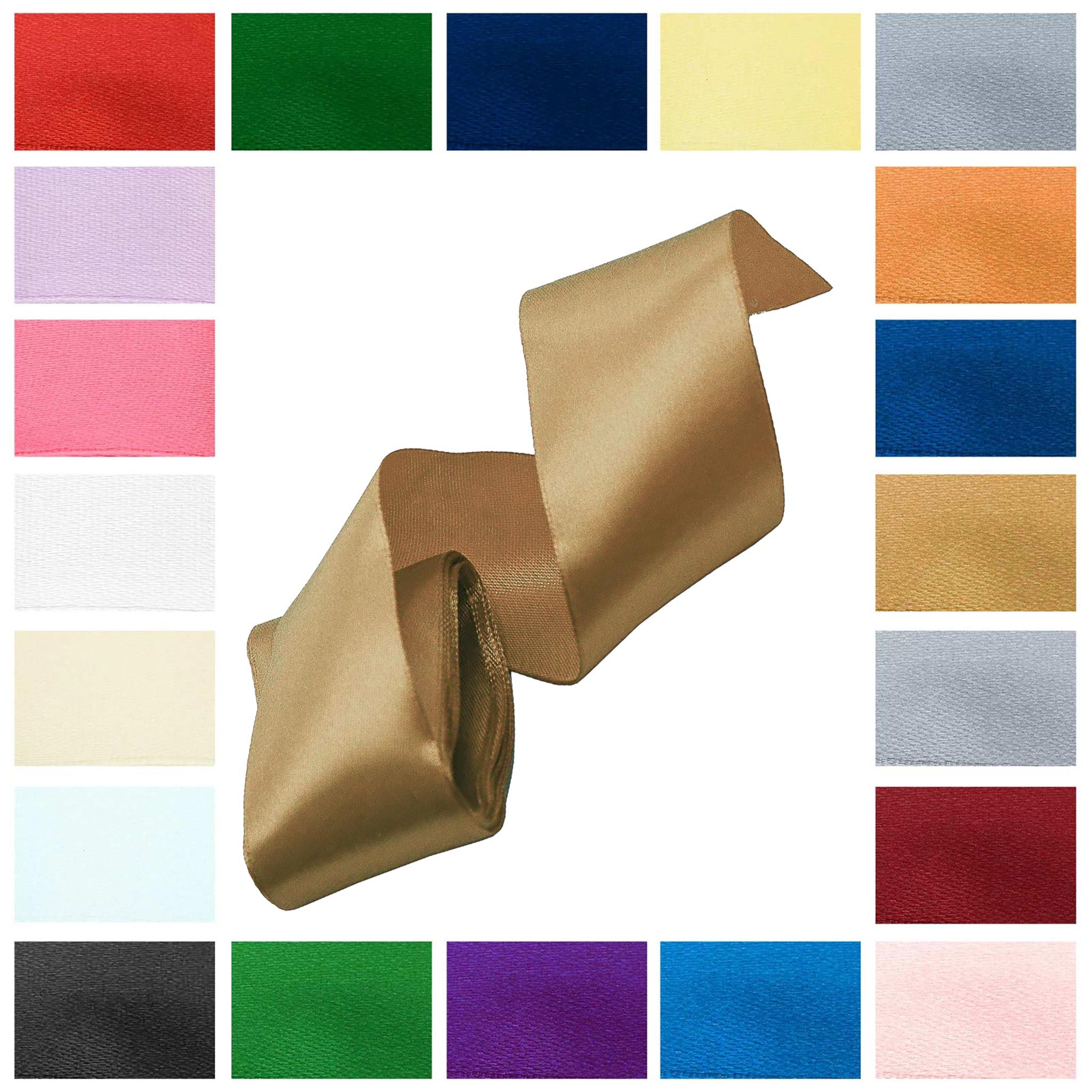 maDDma Geschenkband 3m Satinband 50mm Dekoband Geschenkband, beige