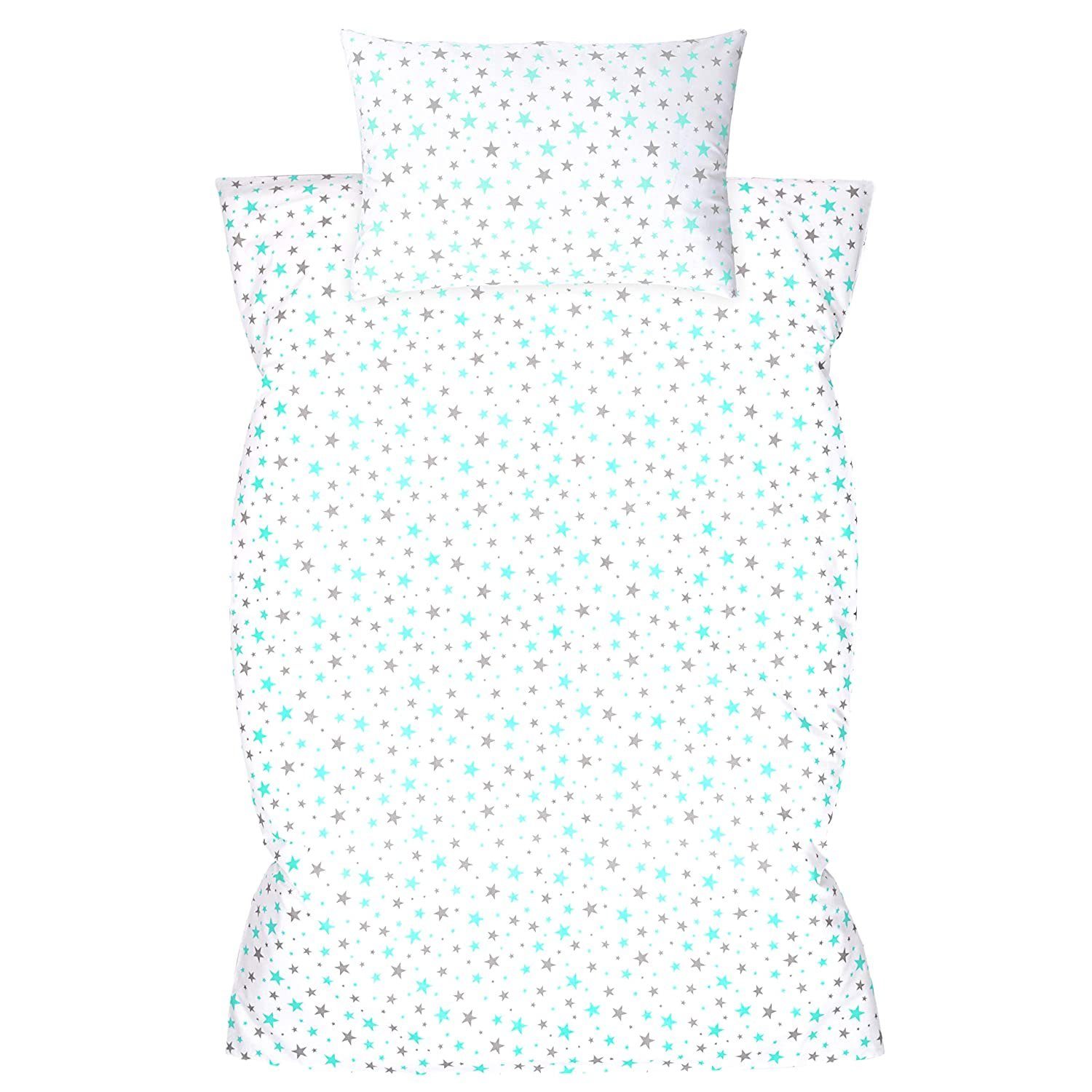 Amilian Bettwäsche Bettbezug 100x135 cm, Kopfkissenbezug 40x60 cm - Kinderbettwäsche, 2 teilig, 100% Baumwolle