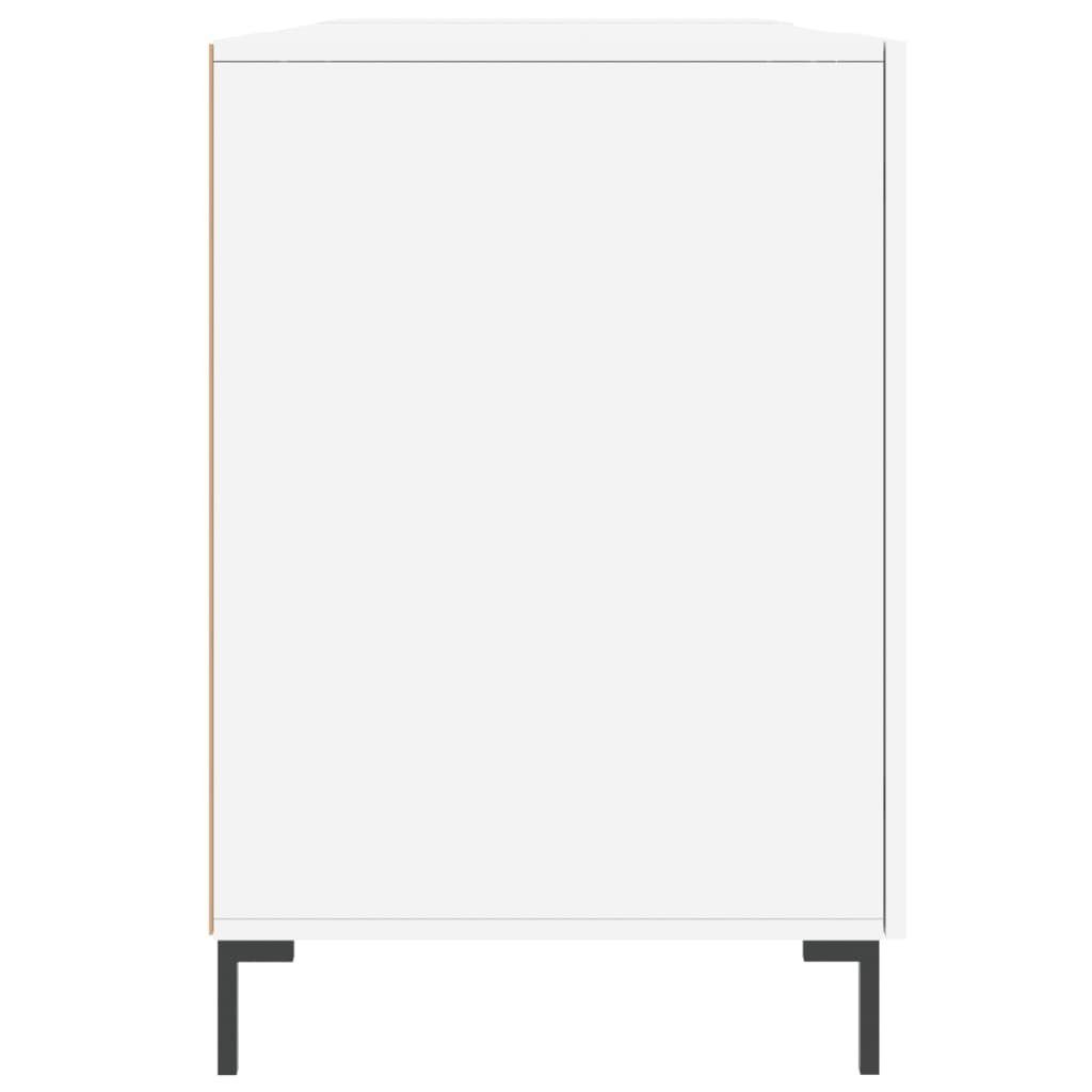 furnicato Hochglanz-Weiß Holzwerkstoff Schreibtisch 140x50x75 cm
