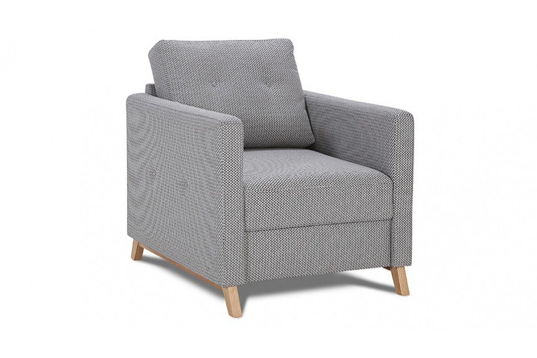 JVmoebel Sessel, Design Sessel Stuhl Neu Lounge Sofa Club Relax Drehbar Polster Grau Sitzer 1 Fernseh