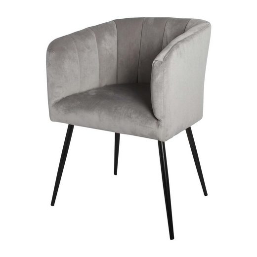 Casa Moro Polsterstuhl »Samt-Sessel Mansour Grau 59x54x82 cm (Breite