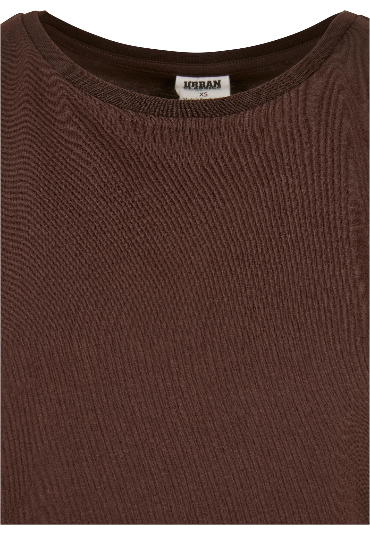 Shoulder URBAN CLASSICS (1-tlg) Extended brown Damen Ladies Tee Organic Kurzarmshirt