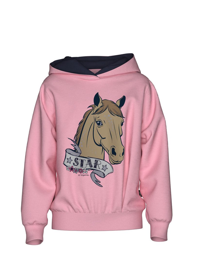 Trigema Kapuzensweatshirt TRIGEMA Hoodie mit großem Pferde-Printmotiv