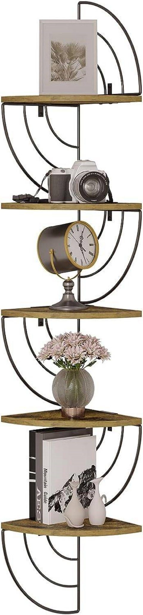 Woltu Eckregal, 1-tlg., Schweberegal mit Zickzack-Design,5 Ablagen günstig online kaufen