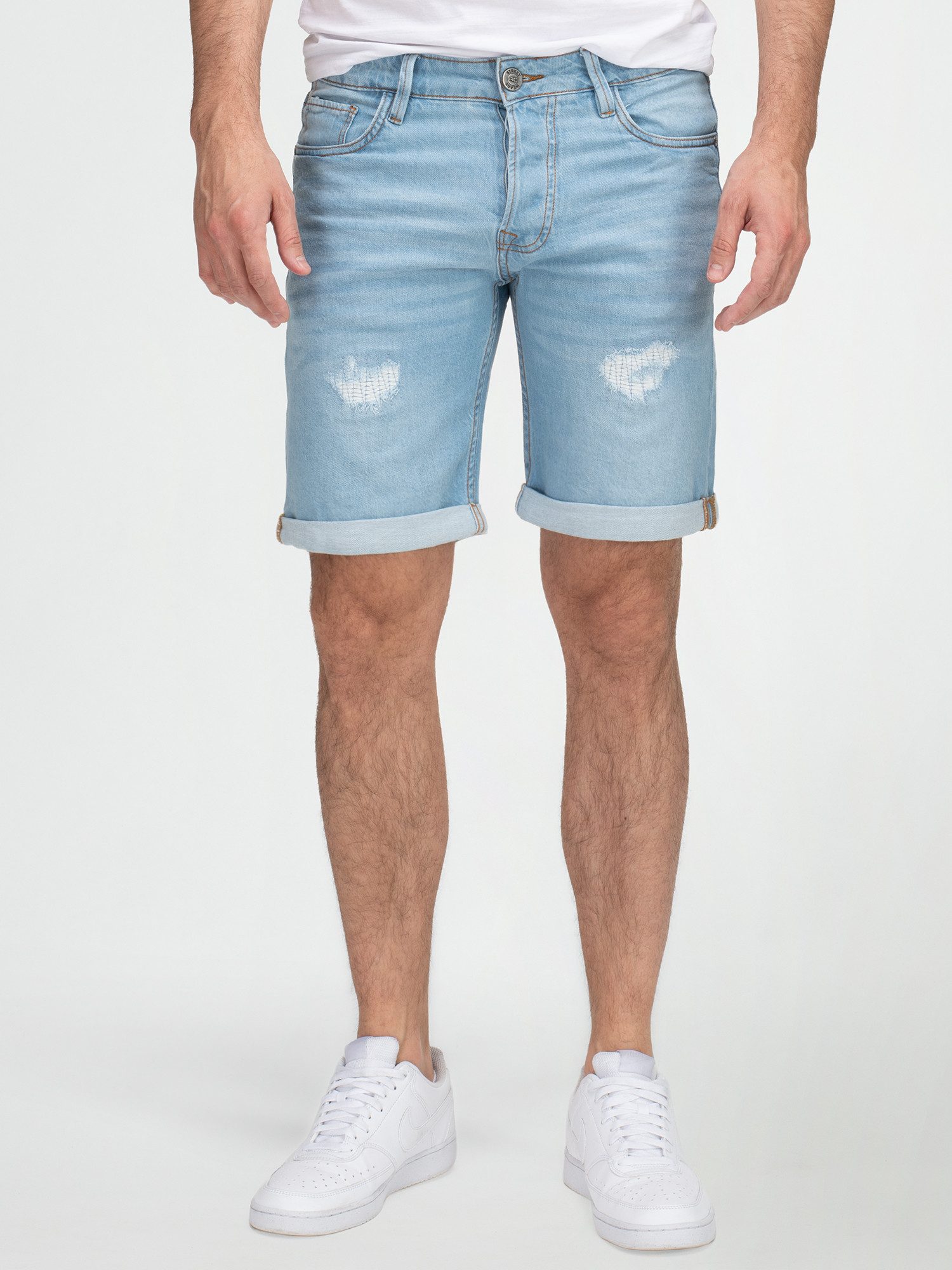 Bermudas Herren Jeans Shorts Blau H-415