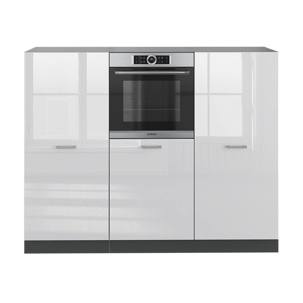 Vicco Küchenzeile R-Line, Weiß Hochglanz/Anthrazit, 180 cm ohne Arbeitsplatte