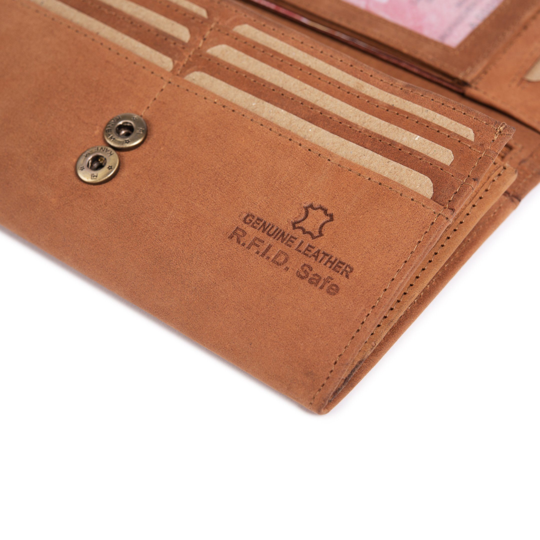 RFID-Safe Eisvogel Premium Wildleder Portemonnaie - Echtes + Schutz, mit Technologie Geldbörse RFID Wildleder Ella Damengeldbörse