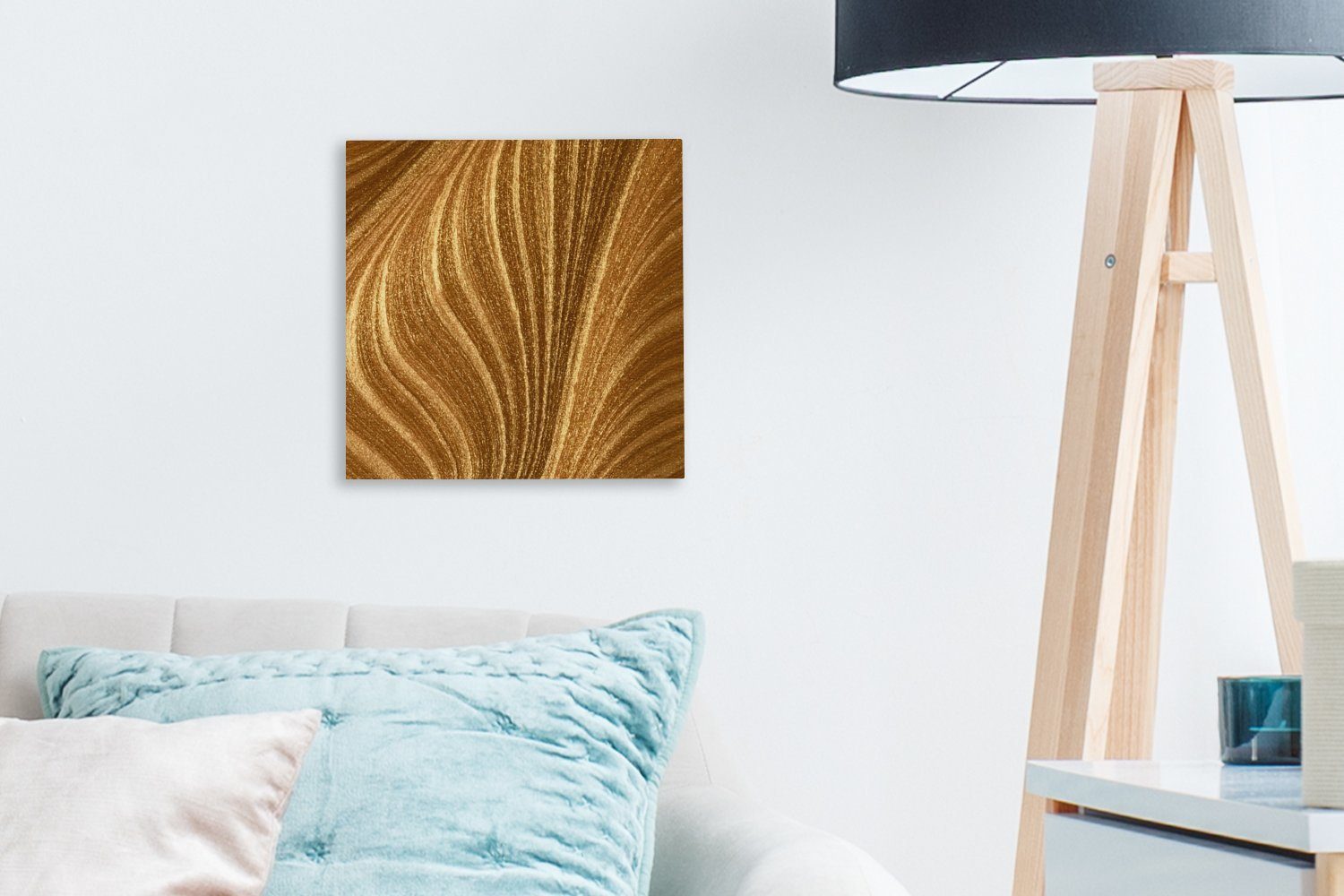 OneMillionCanvasses® Leinwandbild Nahaufnahme von Goldfarbe, Leinwand St), Schlafzimmer für Wohnzimmer (1 Bilder