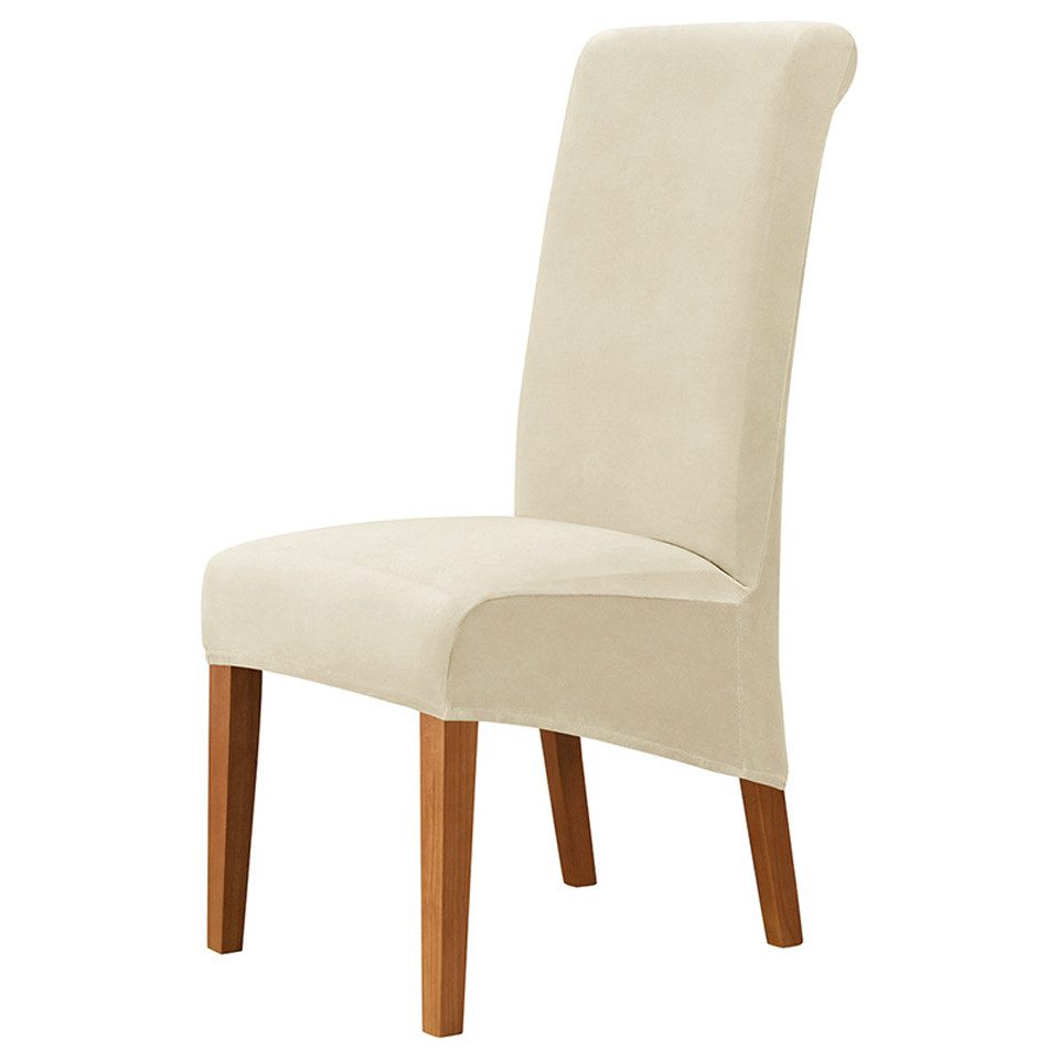 Agger Stuhlhusse Velvet Stretch Esszimmerstuhl Husse Stretch Abnehmbare, Stretch Abnehmbare Waschbar Stuhlbezug mit Gummiband