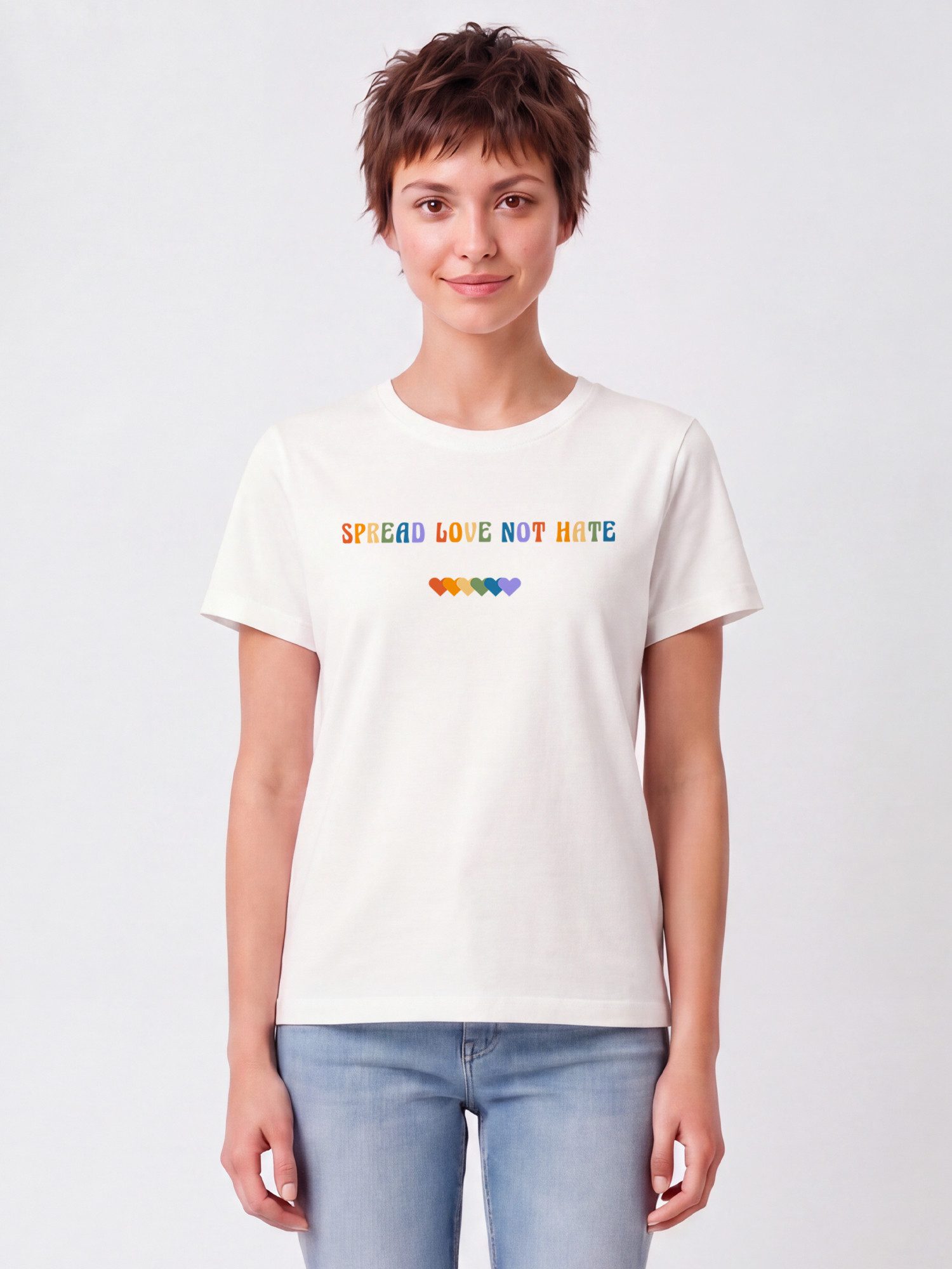wat? Apparel T-Shirt Spread Love not Hate