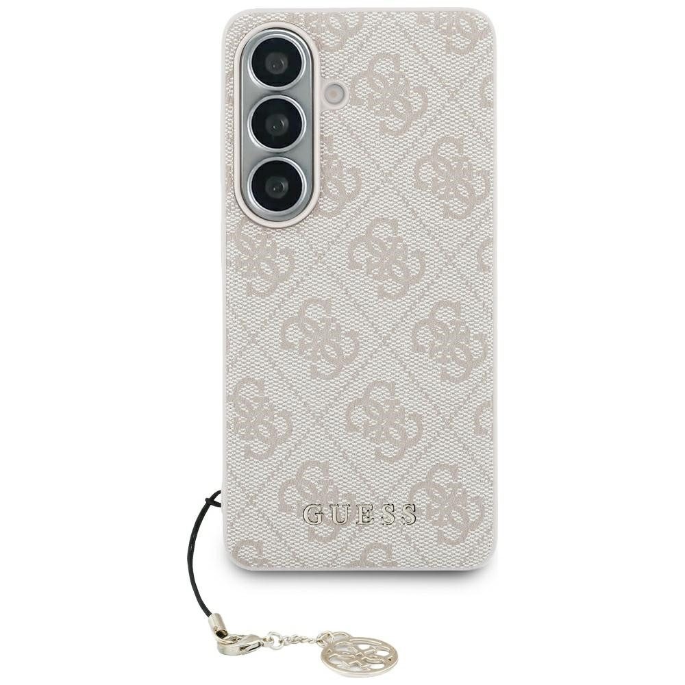 Guess Handyhülle Hülle Classic Galaxy S26 Kunstleder rosa MagSafe mit Kette goldfarbig 6,3 Zoll, Kantenschutz