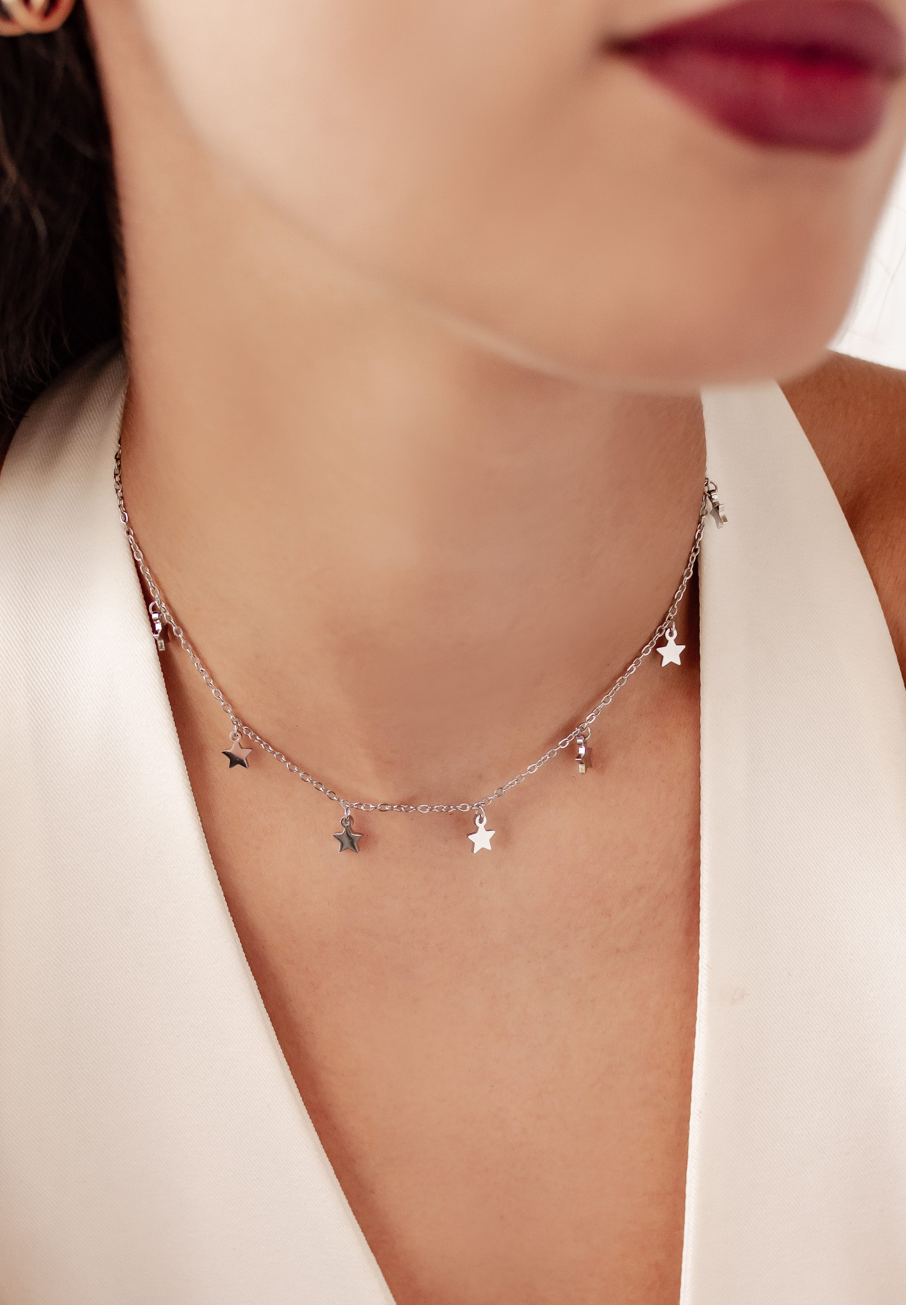 Hey Happiness Edelstahlkette Choker Sterne, Edelstahl vergoldet, Damen Hals günstig online kaufen