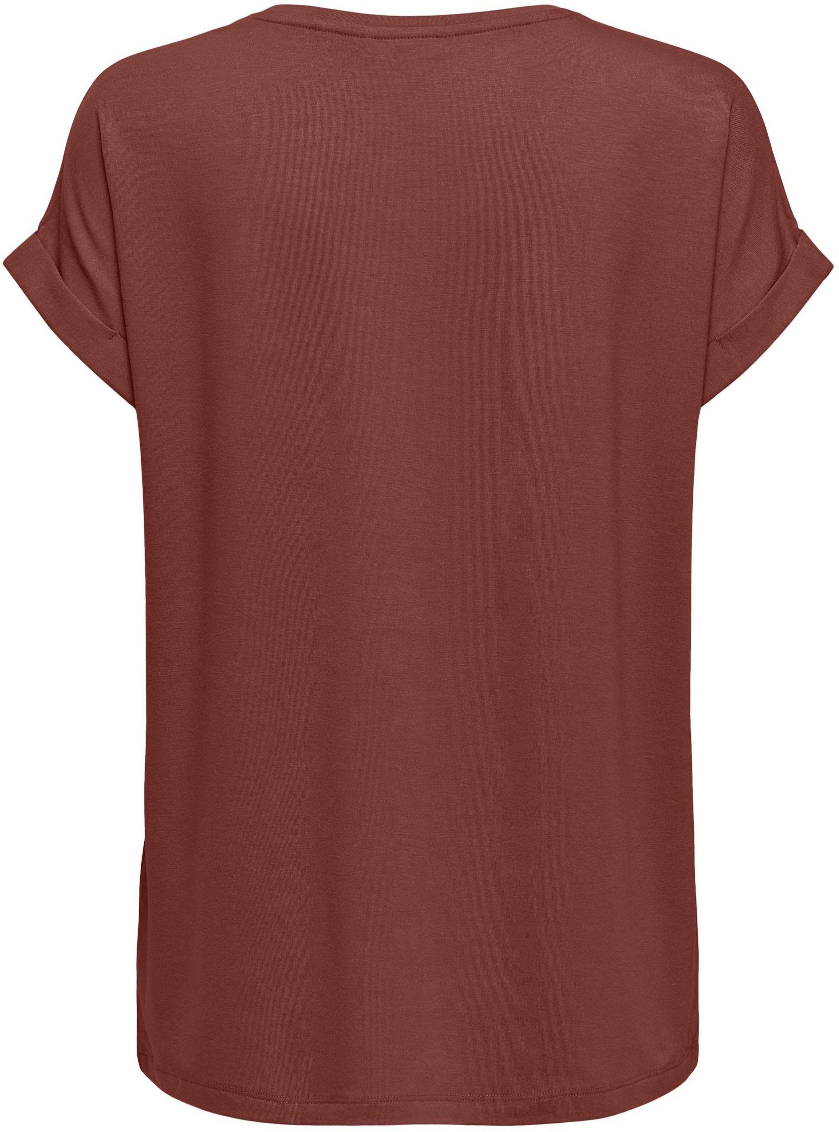 ONLY T-Shirt ONLMOSTER – T-Shirt mit melierter Optik und elastischem Material meliert, casual, lässig geschnitten, Viskosemischung, Rundhals – Bild 5 von 5