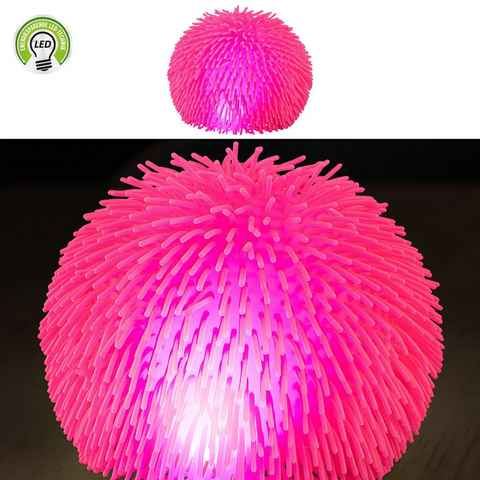 CEPEWA Spielball Quetschball Zottel LED blinkend Ø20cm pink