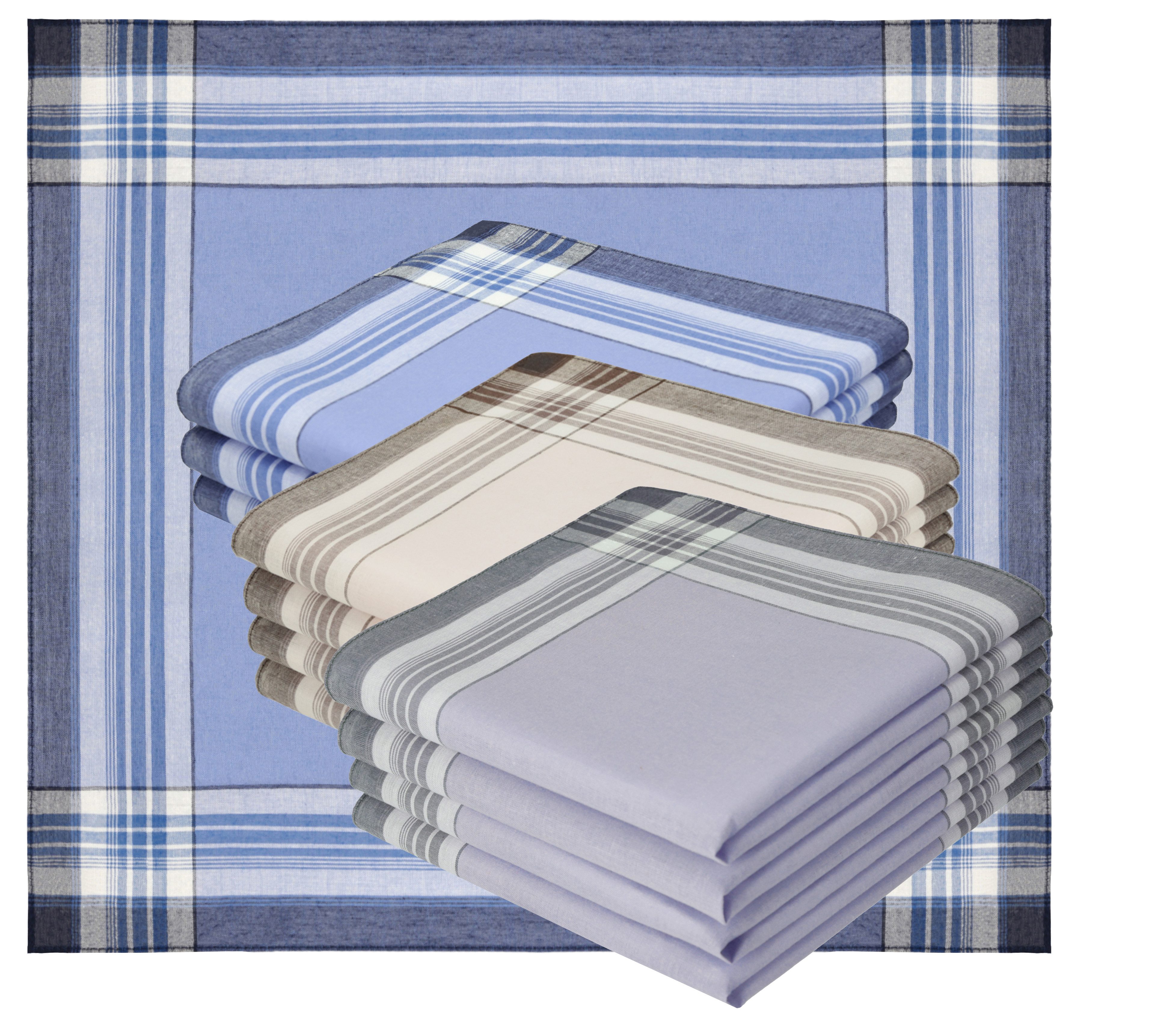 Betz Taschentuch 12 Stück Taschentücher Herrentaschentücher 40x40 cm - Leo 10, (Set, 12-St. 12 Stofftaschentücher), Stofftaschentücher Damen- Männertaschentücher