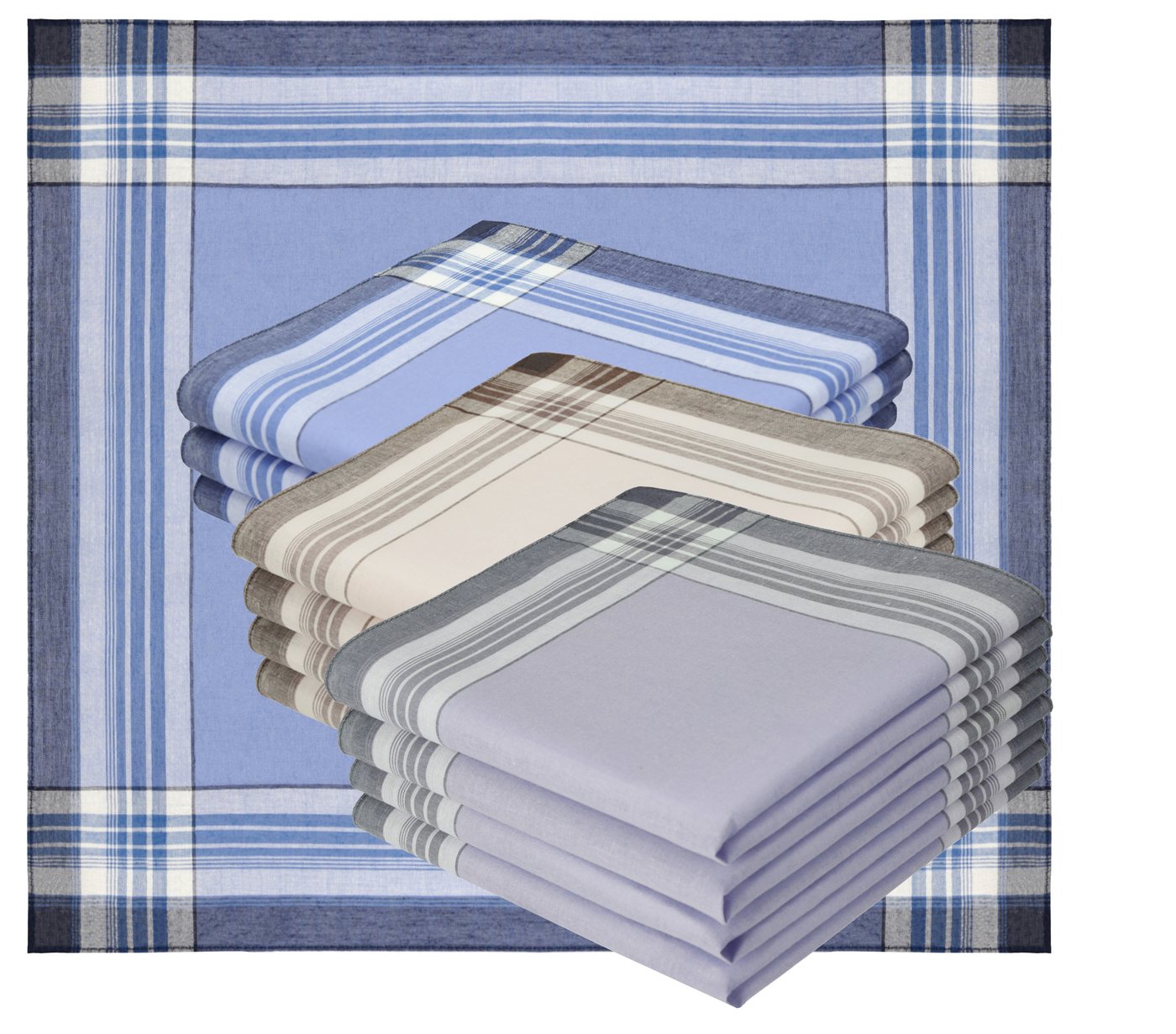Betz Taschentuch 12 Stück Taschentücher Herrentaschentücher 40x40 cm - Leo 10, (Set, 12-St. 12 Stofftaschentücher), Stofftaschentücher Damen- Männertaschentücher