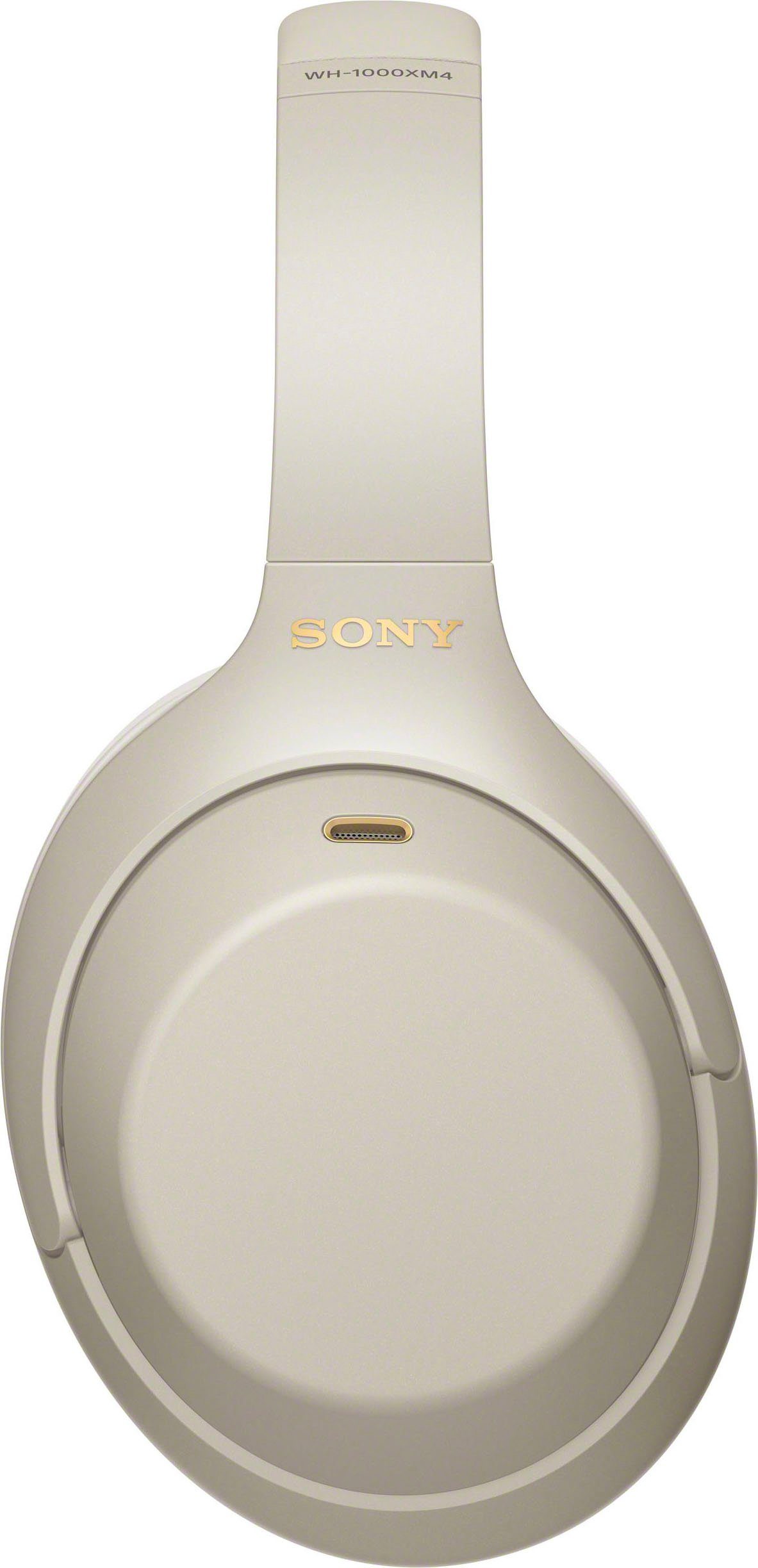 kabelloser NFC, Touch Sony WH-1000XM4 One-Touch Bluetooth, NFC, (Noise-Cancelling, via Over-Ear-Kopfhörer Sensor, Schnellladefunktion) Verbindung Silber
