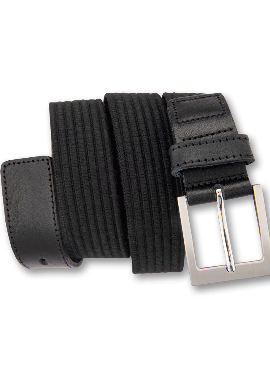 BERND GÖTZ Ledergürtel in Überlängen mit Stretchband, XXL, bis 160 cm schwarz