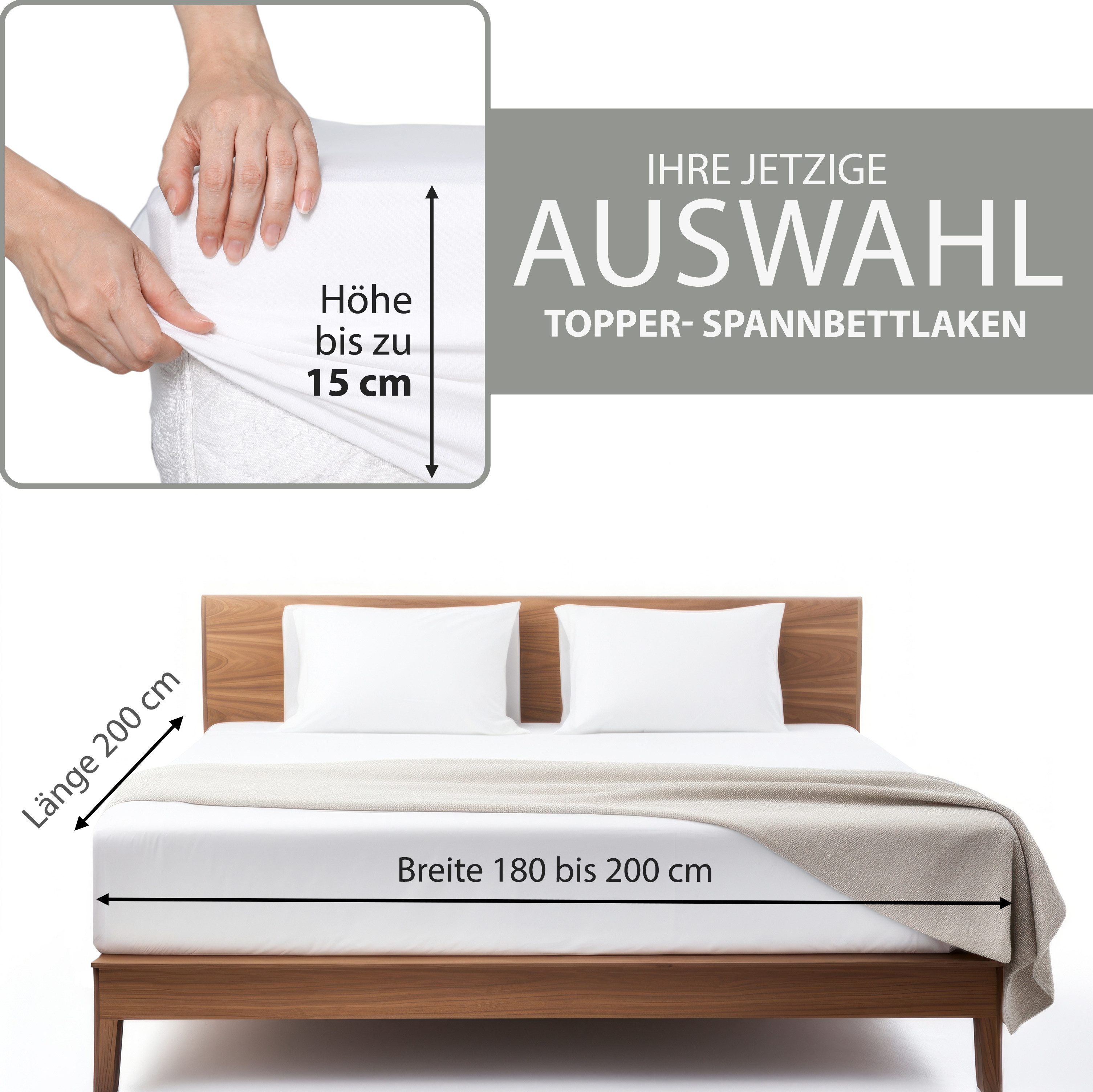 Hausfelder Spannbettlaken 2er Set Spannbettlaken Topper günstig online kaufen