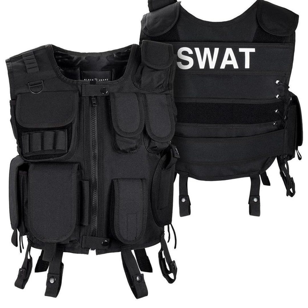 Black Snake Polizei-Kostüm Einsatzweste - Karnavalskostüm - Agentenkostüm, günstig online kaufen