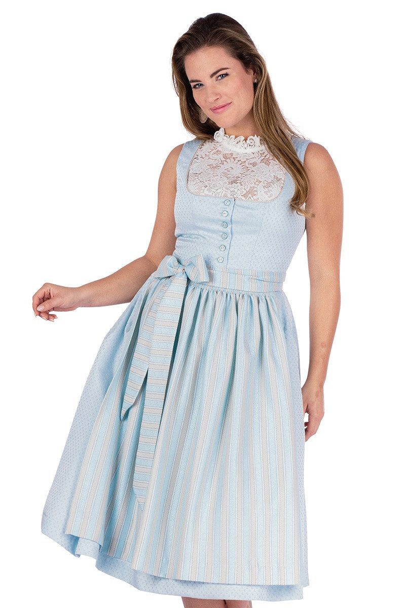 Hammerschmid Dirndl Midi Dirndl 2tlg. - PILLERSEE - eisblau/beige