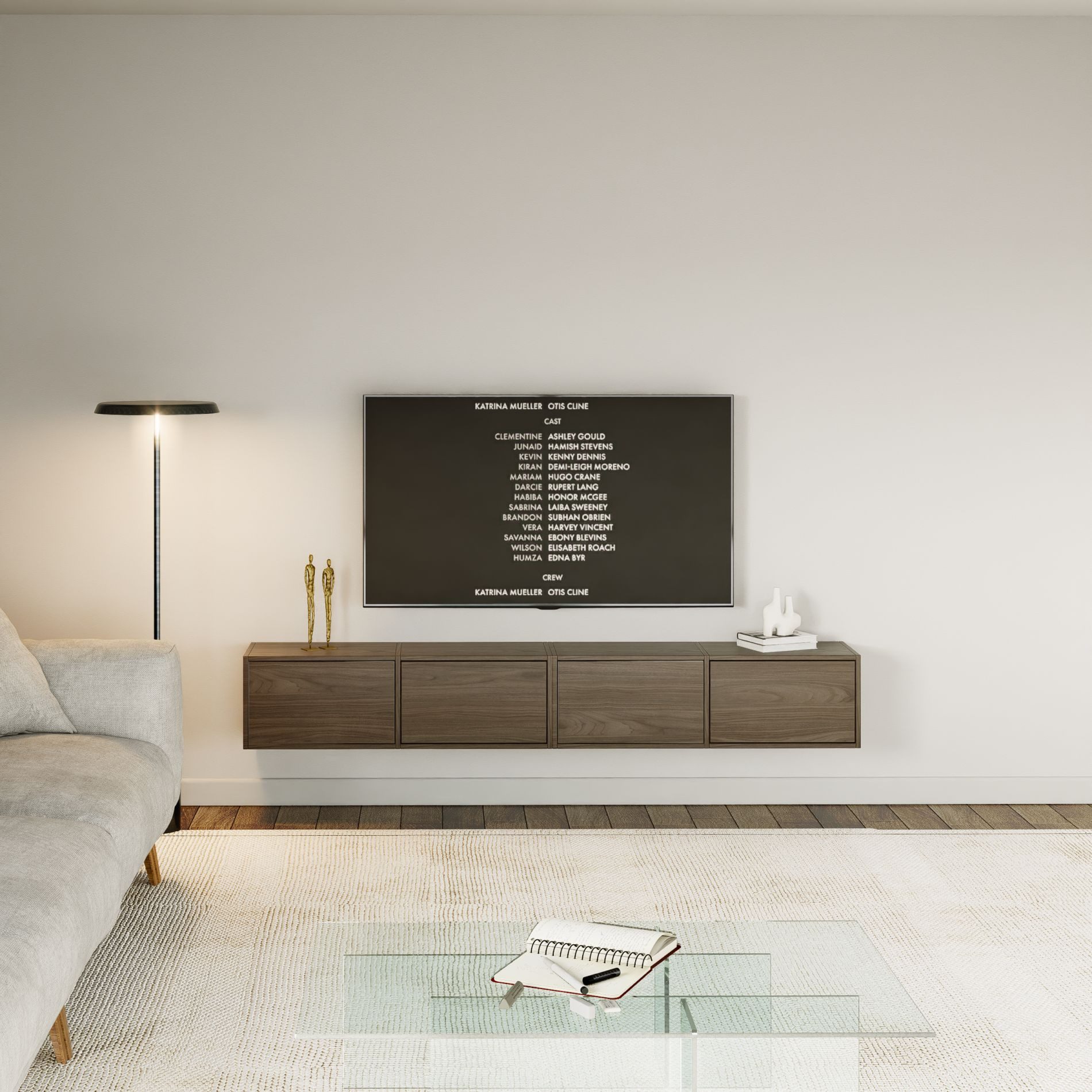 Selsey TV-Schrank FRAMME Hängendes TV-Board mit Klappen, 200 / 300 cm günstig online kaufen