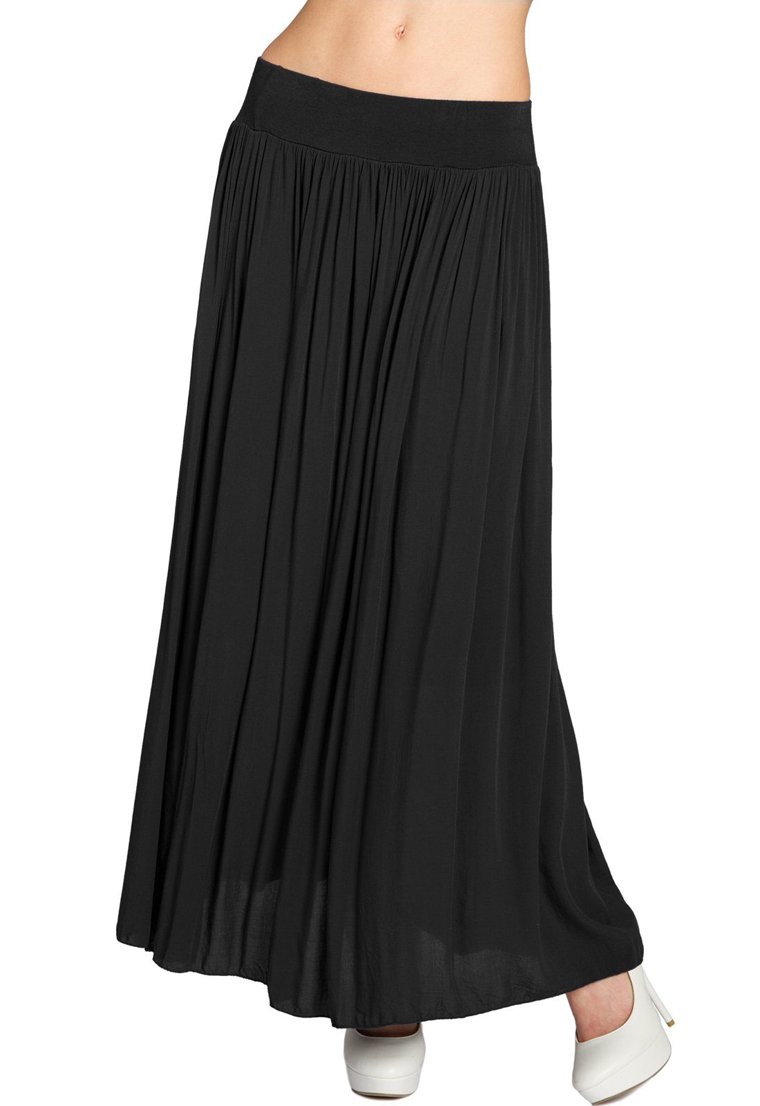 Faltenrock RO034 leichter langer eleganter Damen Sommer Rock